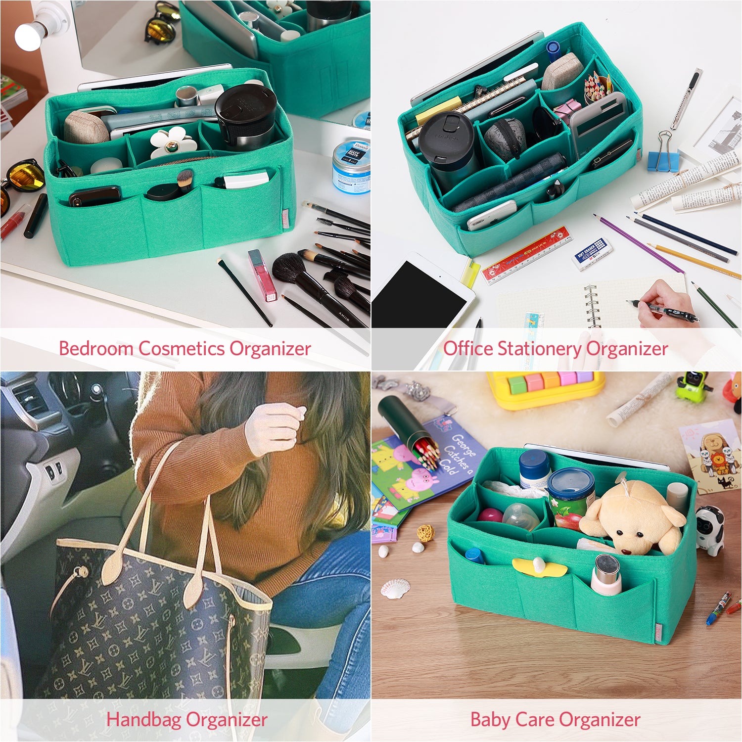 Filzeinlage-Beutelorganizer für Handtasche – Passt für LV Speedy 25 / 30 / 35 / 40, Neverfull MM / GM product image 104