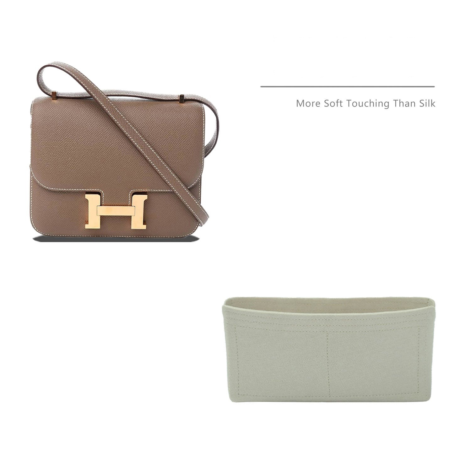 Premium-Geldbörsen-Organizer für die neue Hermes Constance 24 – Warmgrau / Maßanfertigung