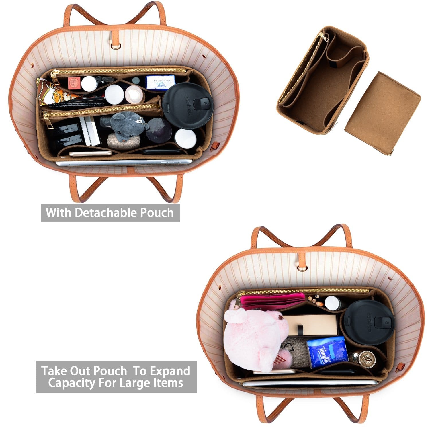 Organizer-Einlage für LV Speedy, Neverfull, Graceful, Tote – Filz-Taschenformer product image 33
