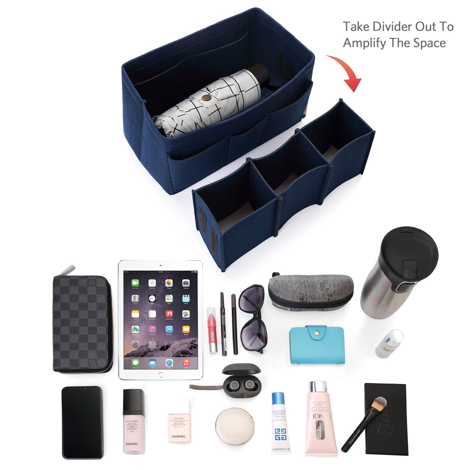 Filzeinlage-Beutelorganizer für Handtasche – Passt für LV Speedy 25 / 30 / 35 / 40, Neverfull MM / GM product image 92