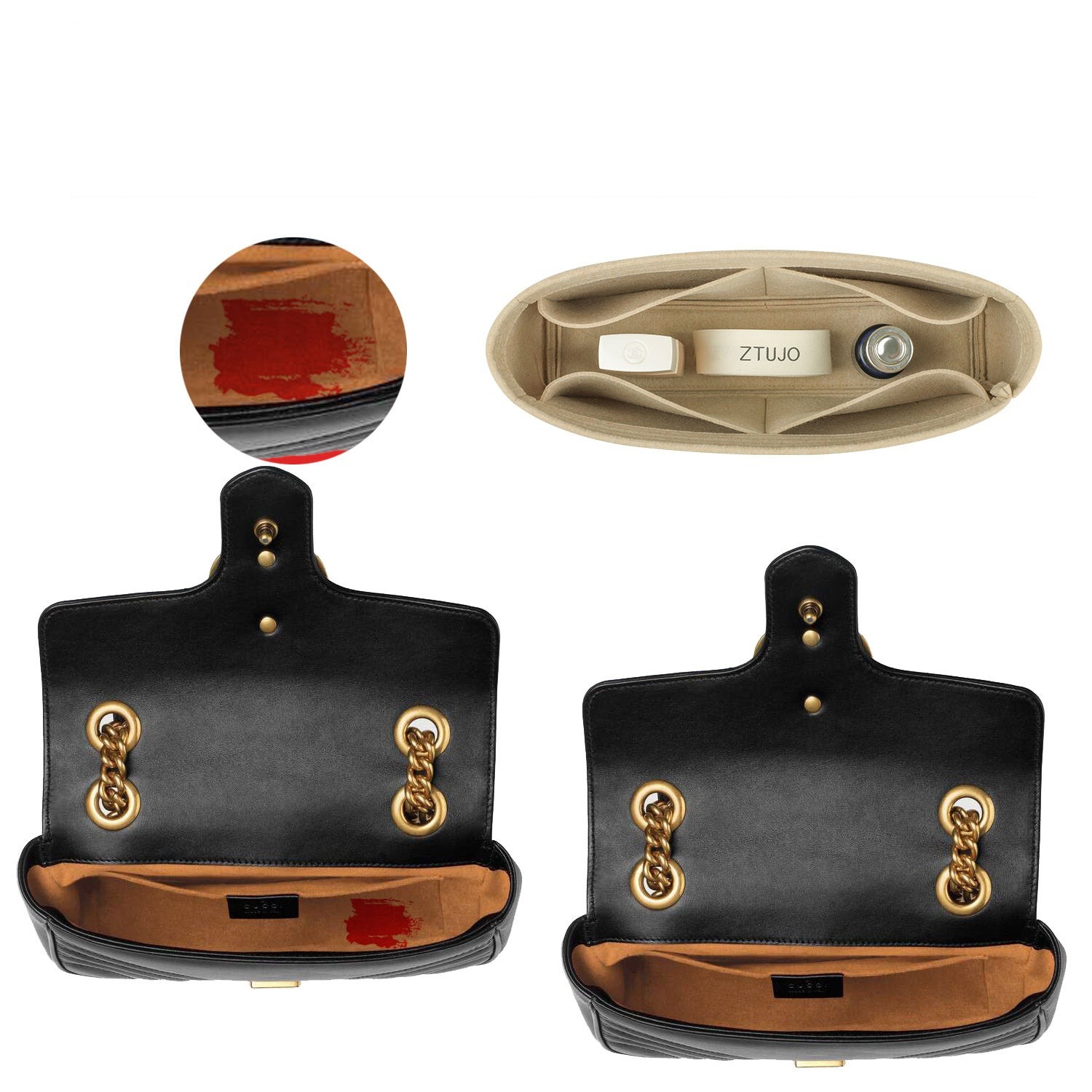 Premium Geldbörsen-Organizer für Gu*ci GG Marmont Super Mini / Mini / Small / Medium product image 5
