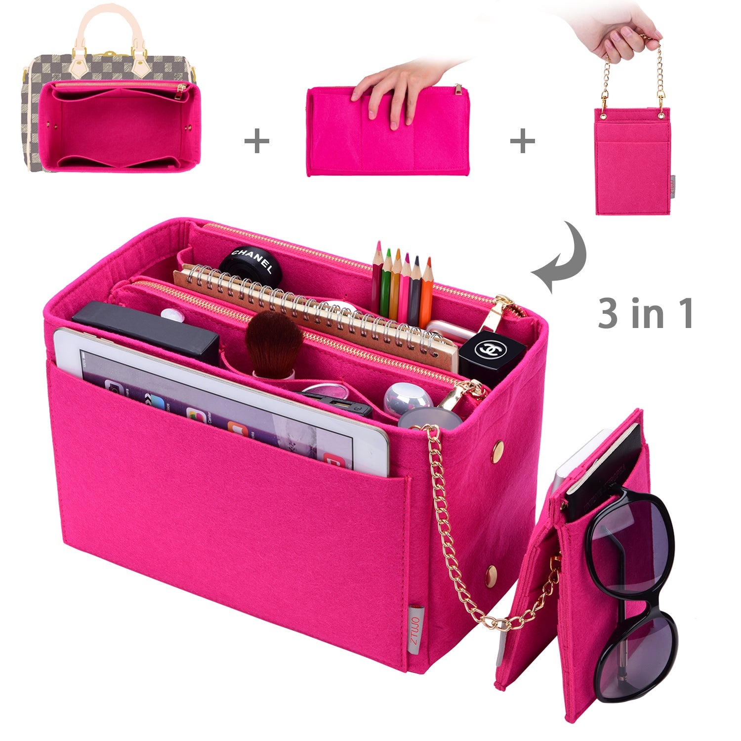 Taschenorganizer-Einlage für Designer-Handtaschen mit RFID-Schutzfach – Passt für LV Speedy, Neverfull & mehr product image 29