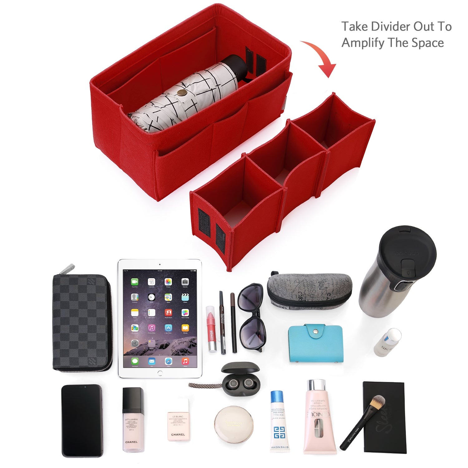 Filzeinlage-Beutelorganizer für Handtasche – Passt für LV Speedy 25 / 30 / 35 / 40, Neverfull MM / GM product image 12