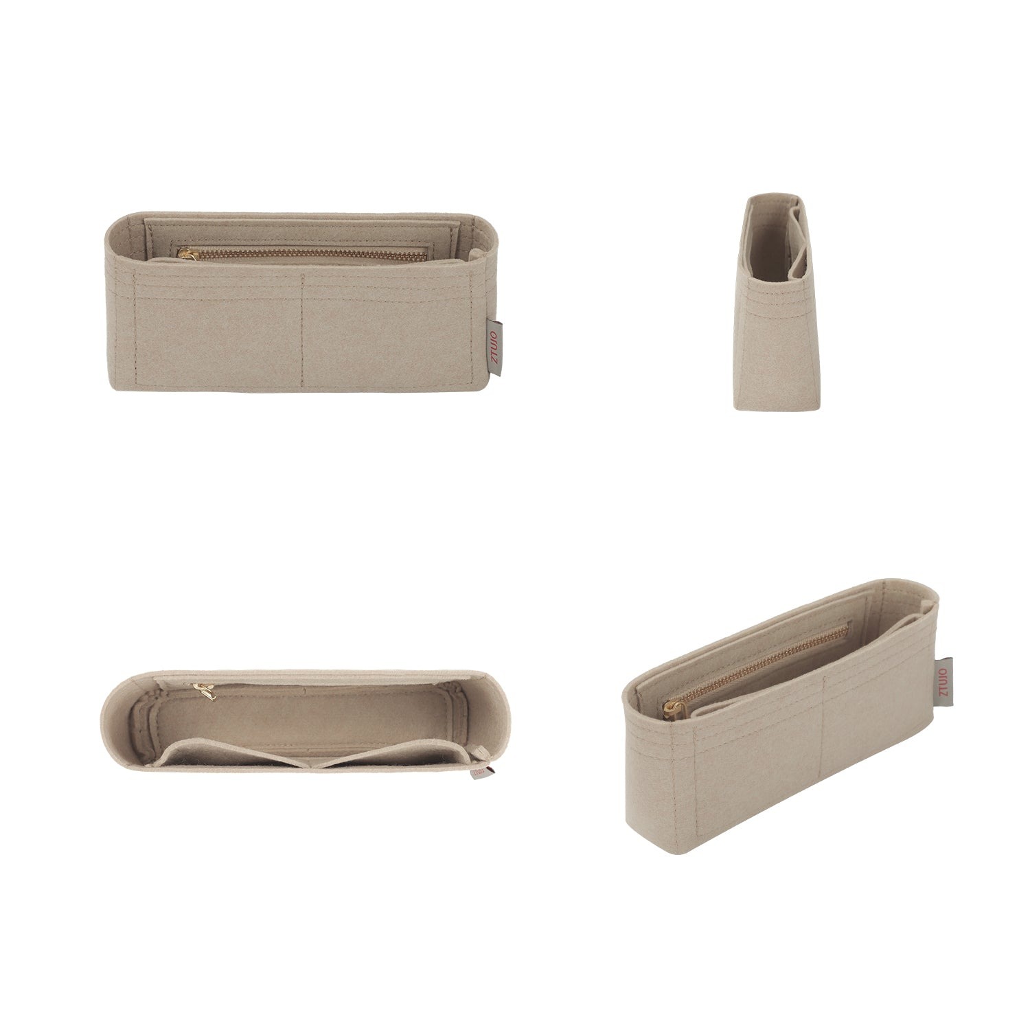 Premium Geldbörsen-Organizer für Loro Piana LP Extra Pocket L19 / L27 – 3 Fächer, Fleischgrau oder individuell detail image 1