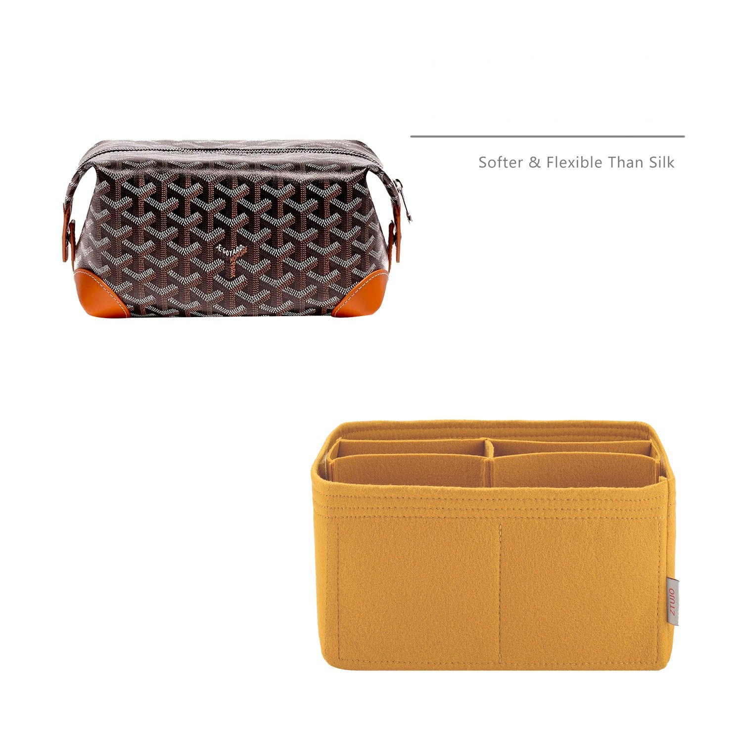 Organizer für die Goyard Bowling 25 Toiletry Bag – 5 Fächer, Premium-Filz