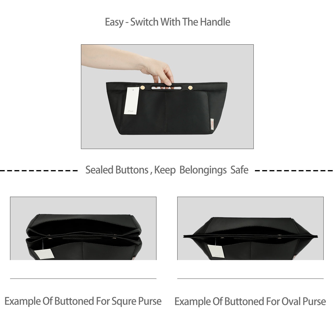 Knödel-Design Handtaschen-Organizer-Einsatz für Handtasche und Tote Bag-Formformer – Passt für Speedy, Neverfull, 6 Größen product image 9