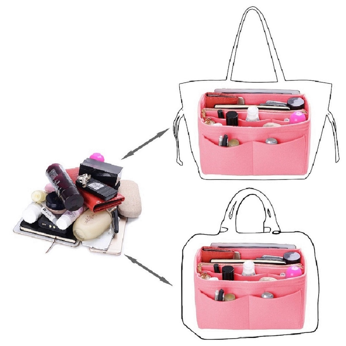 Taschenorganizer für LV Speedy Neverfull Tote – 6 Größen, Filz-Tascheneinsatz mit Reißverschluss product image 54