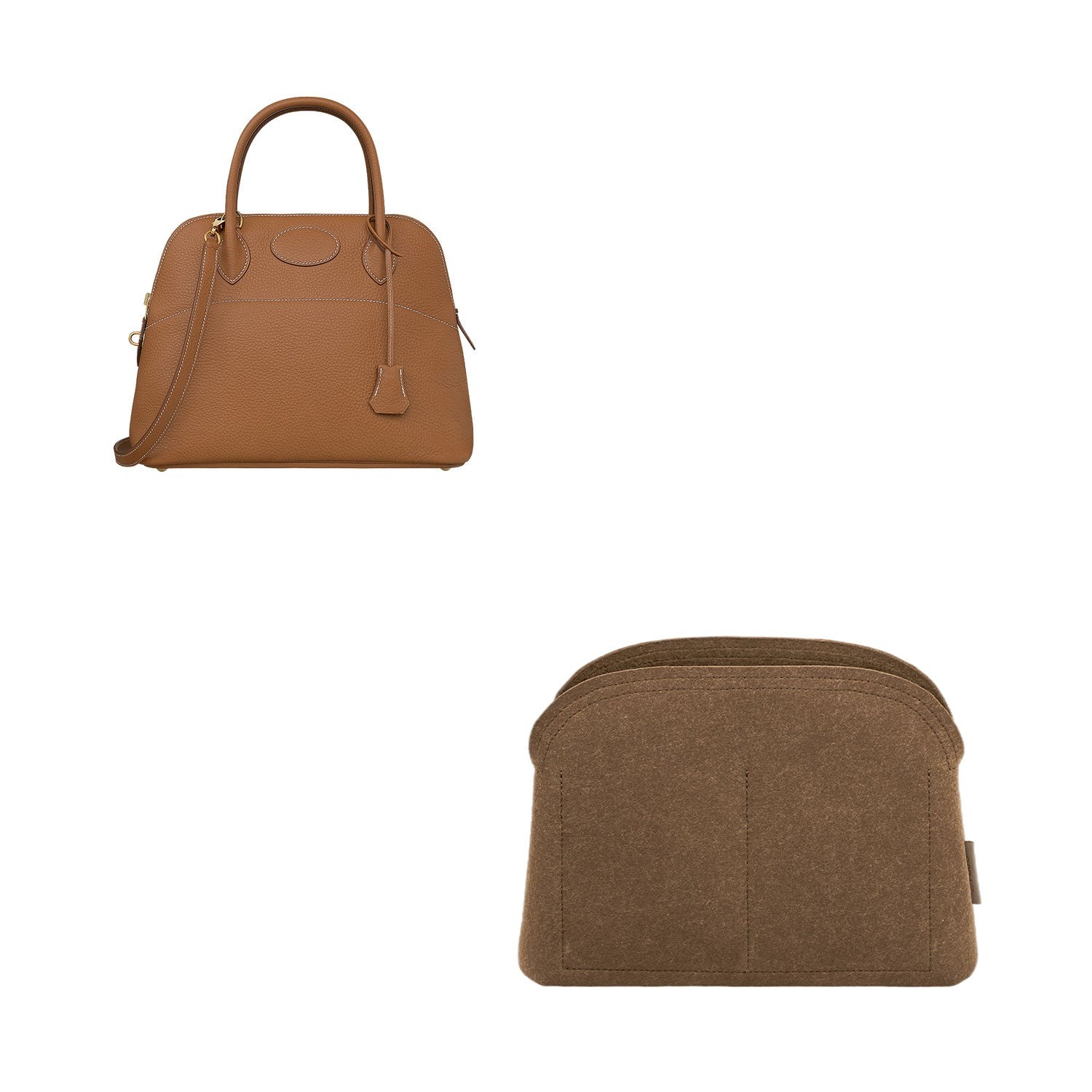 Muschelförmiger Taschenorganizer für Hermes Bolide Mini / 25 / 27 / 31 – Hellbraun oder Individualanfertigung