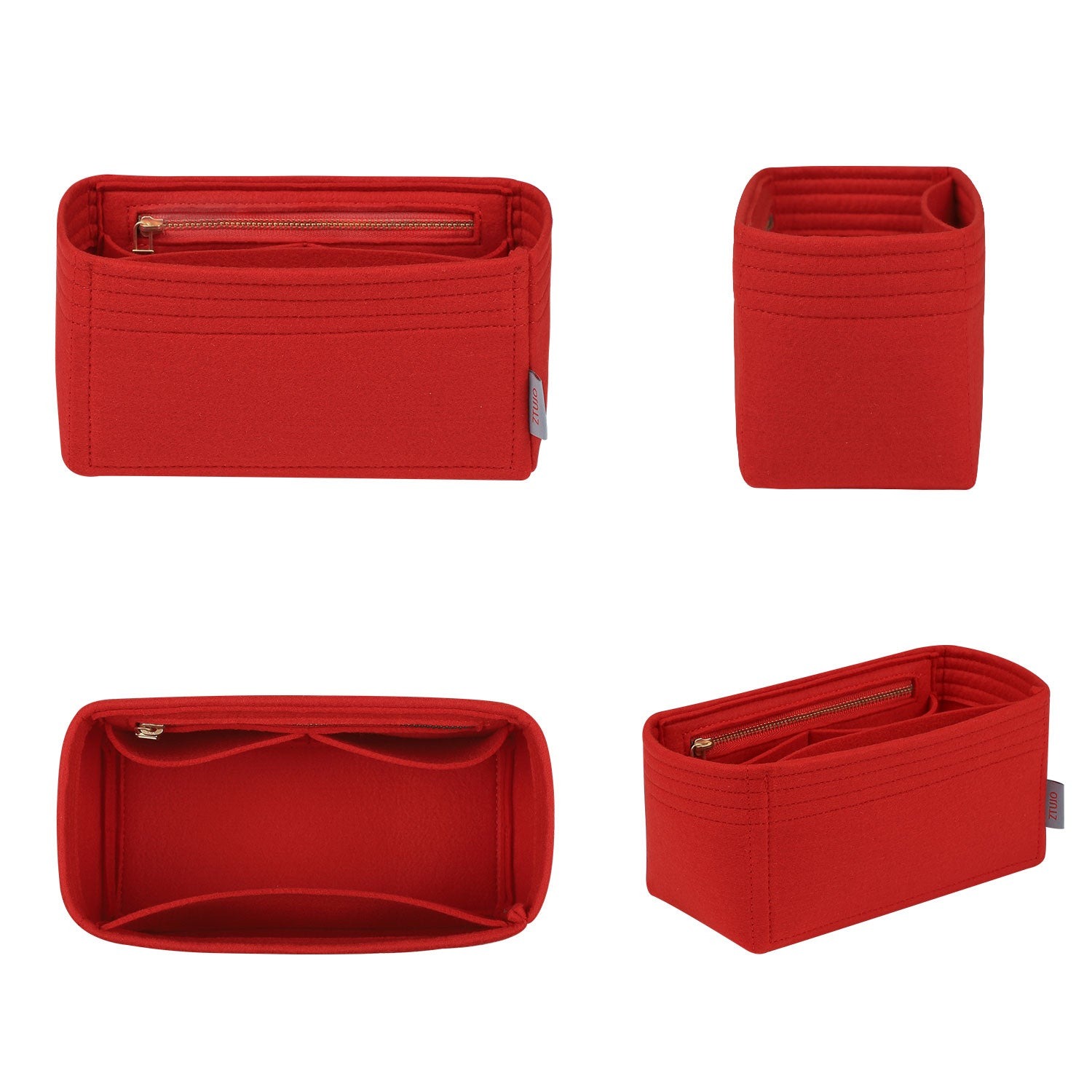 Premium Geldbörsen-Organizer für LV Speedy 20 – ultrasofter Filz, 4 Fächer, YKK-Reißverschlüsse product image 2
