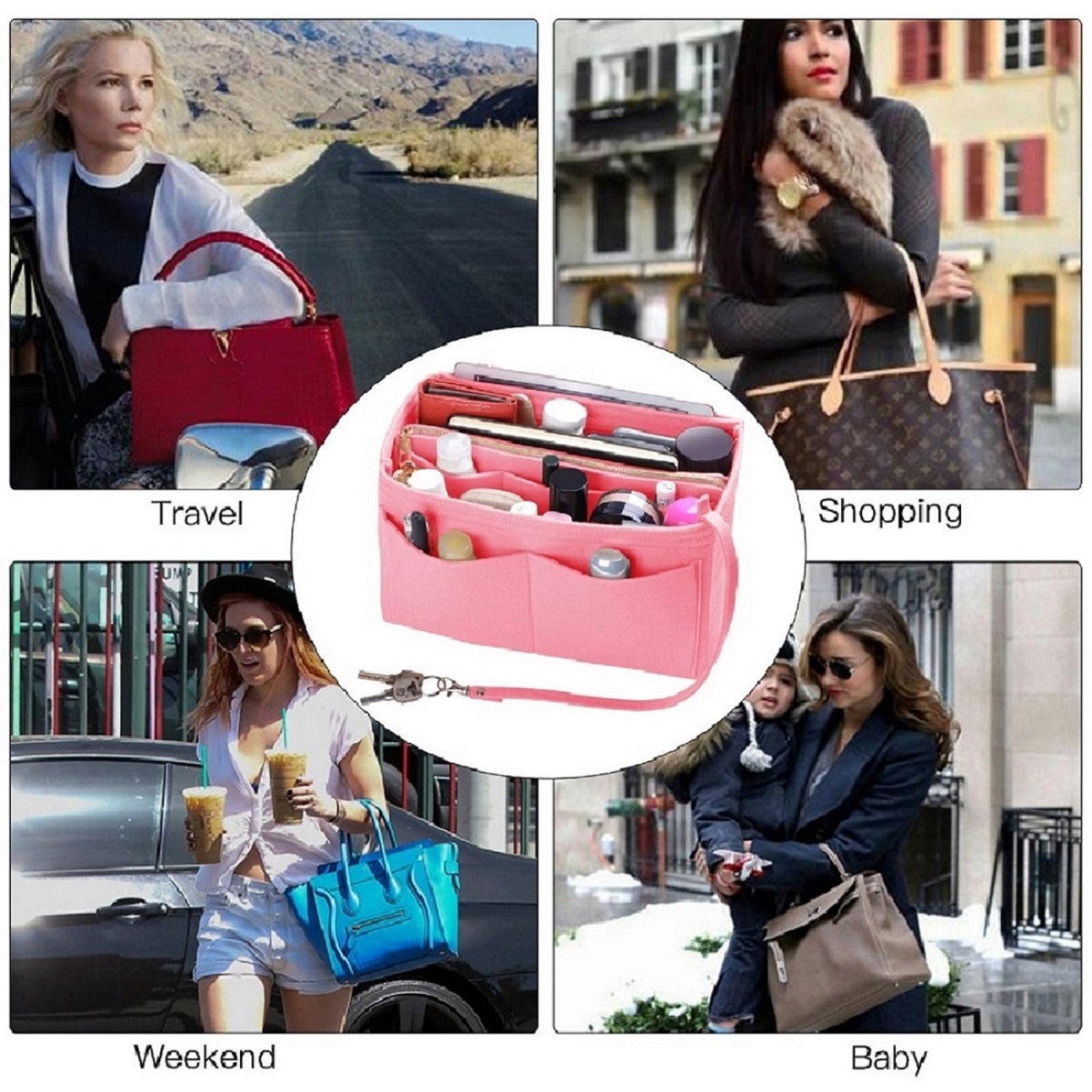 Taschenorganizer für LV Speedy Neverfull Tote – 6 Größen, Filz-Tascheneinsatz mit Reißverschluss product image 57