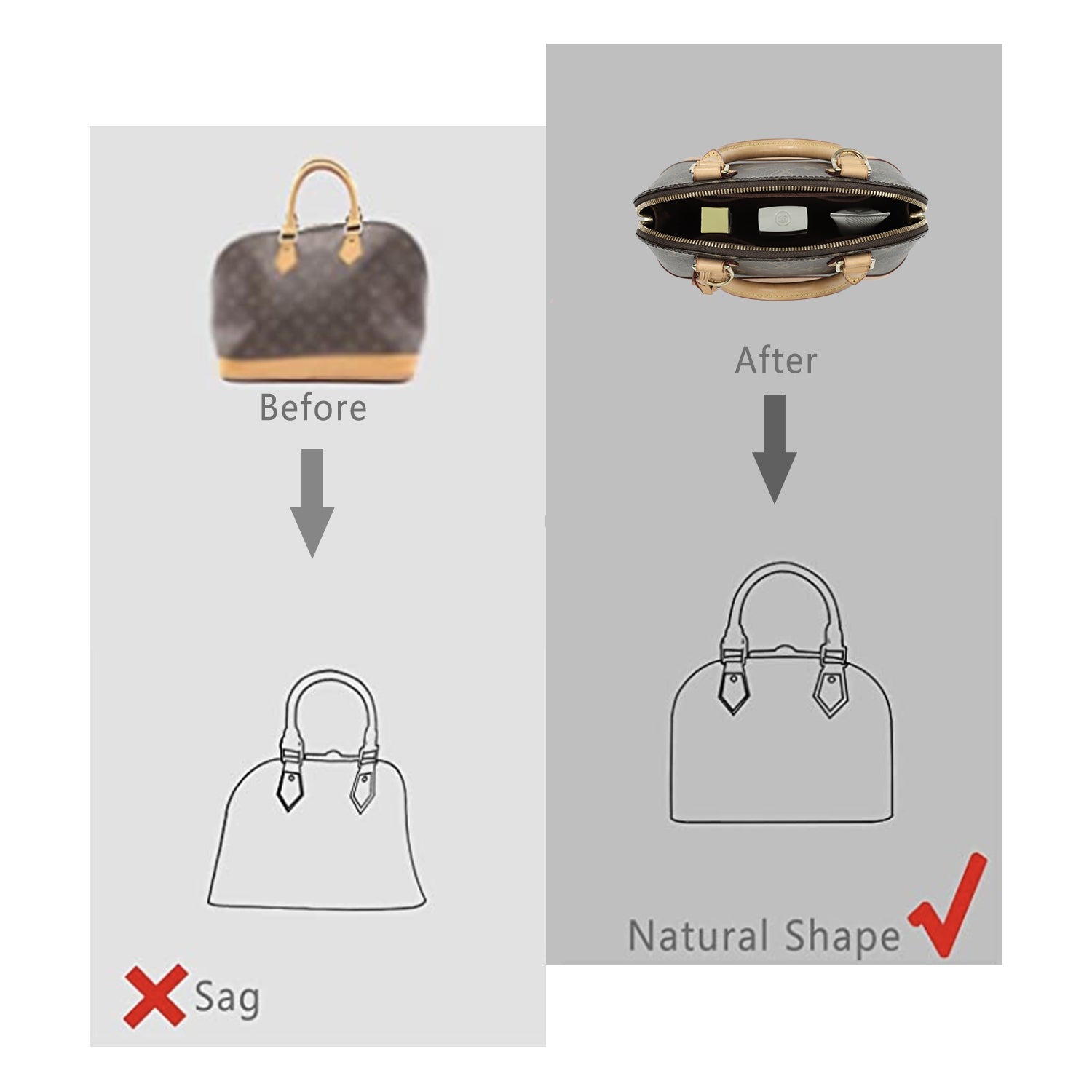 Silky Beutel-Organizer-Einsatz für Speedy, Neverfull, ONTHEGO Tote und mehr – 8 Fächer, 7 Größen product image 26