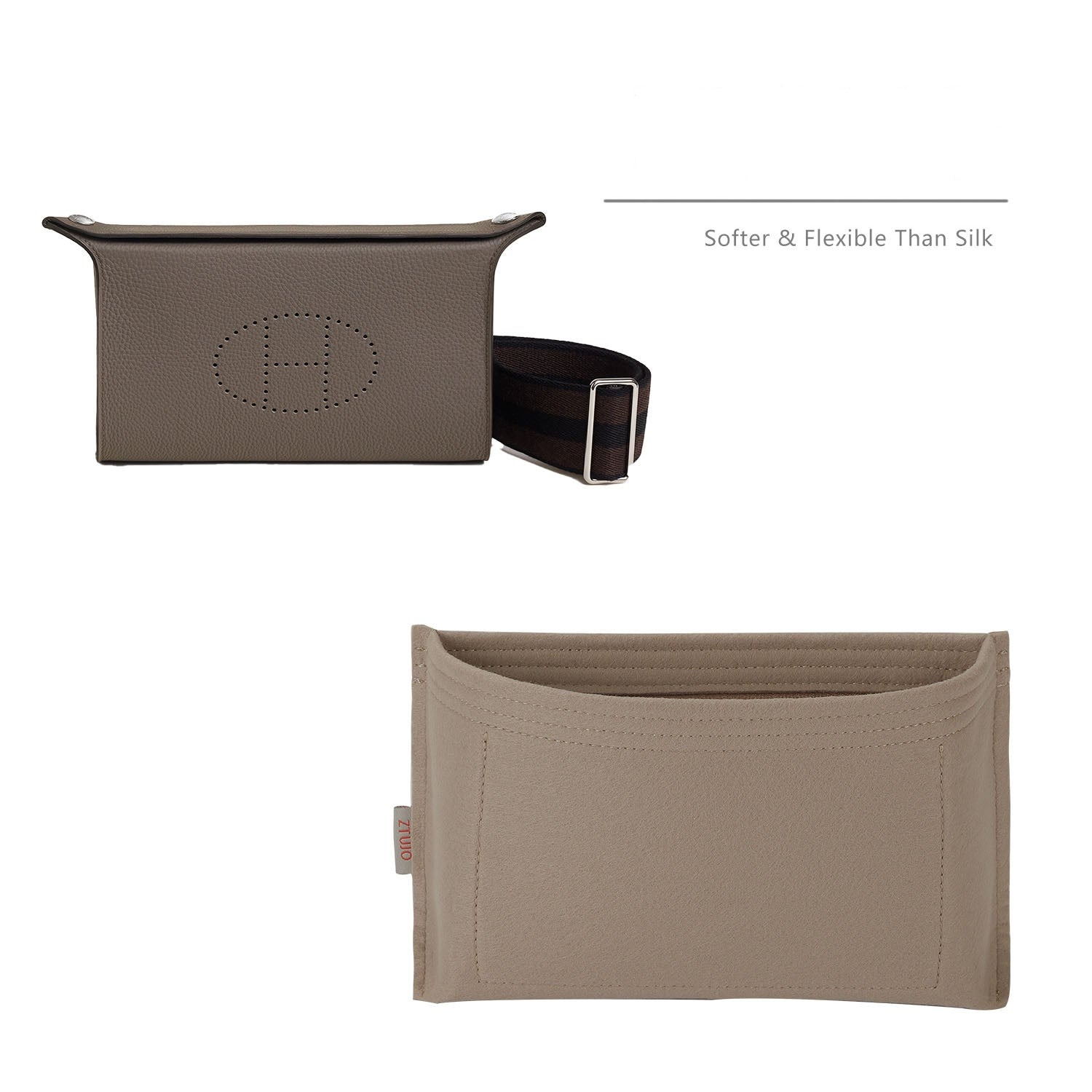 Premium Geldbörsen-Organizer für Hermes Videpoches Tasche – Elefantengrau / Individuell