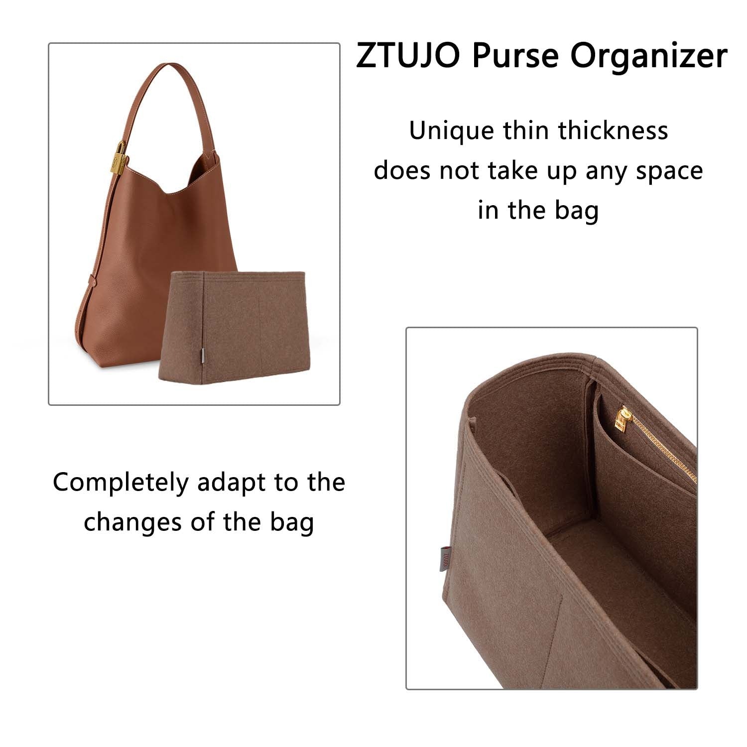 Taschenorganizer für LV Low Key Hobo PM / MM – 5 Fächer, YKK-Reißverschluss product image 6