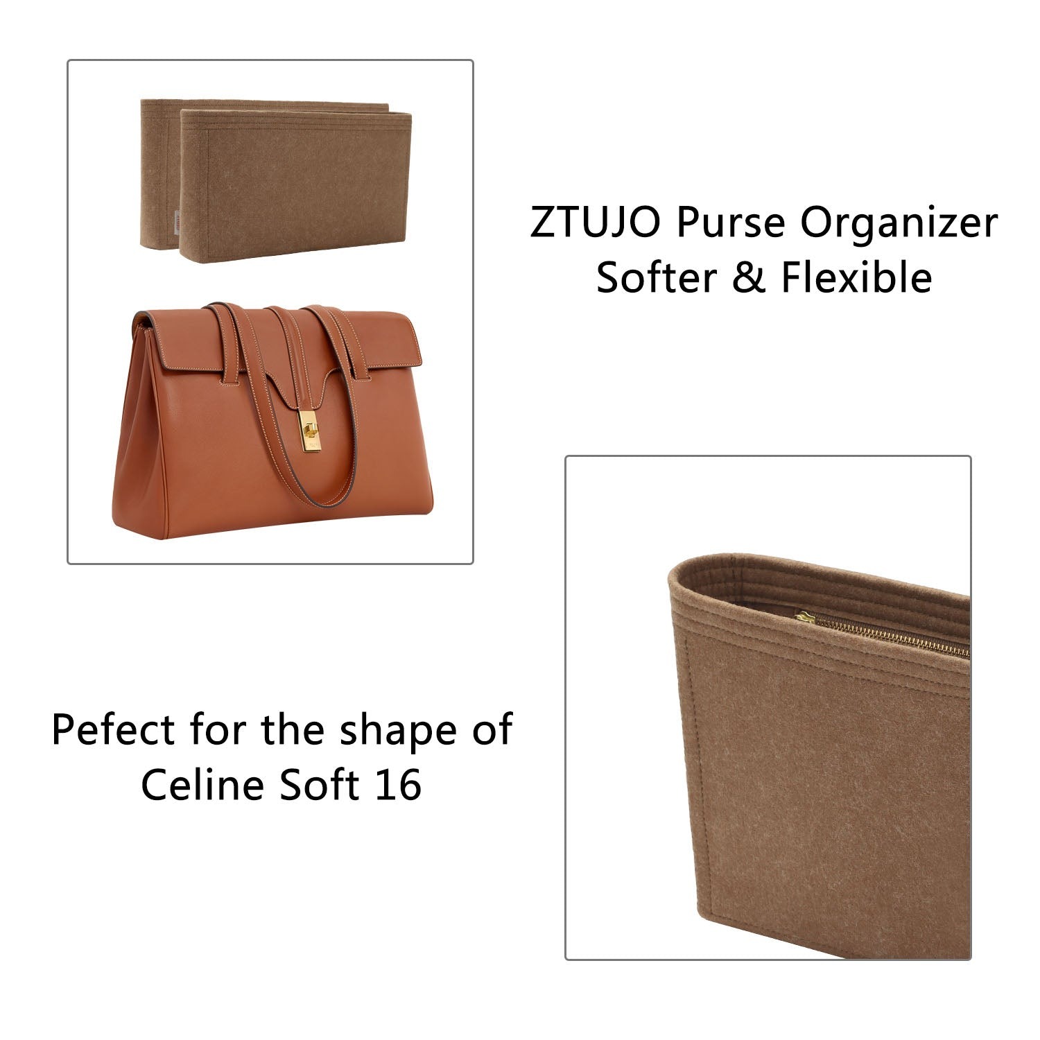 Premium Geldbörsen-Organizer für Celine Soft 16 Medium / Large – 6 Fächer, YKK-Reißverschluss product image 6