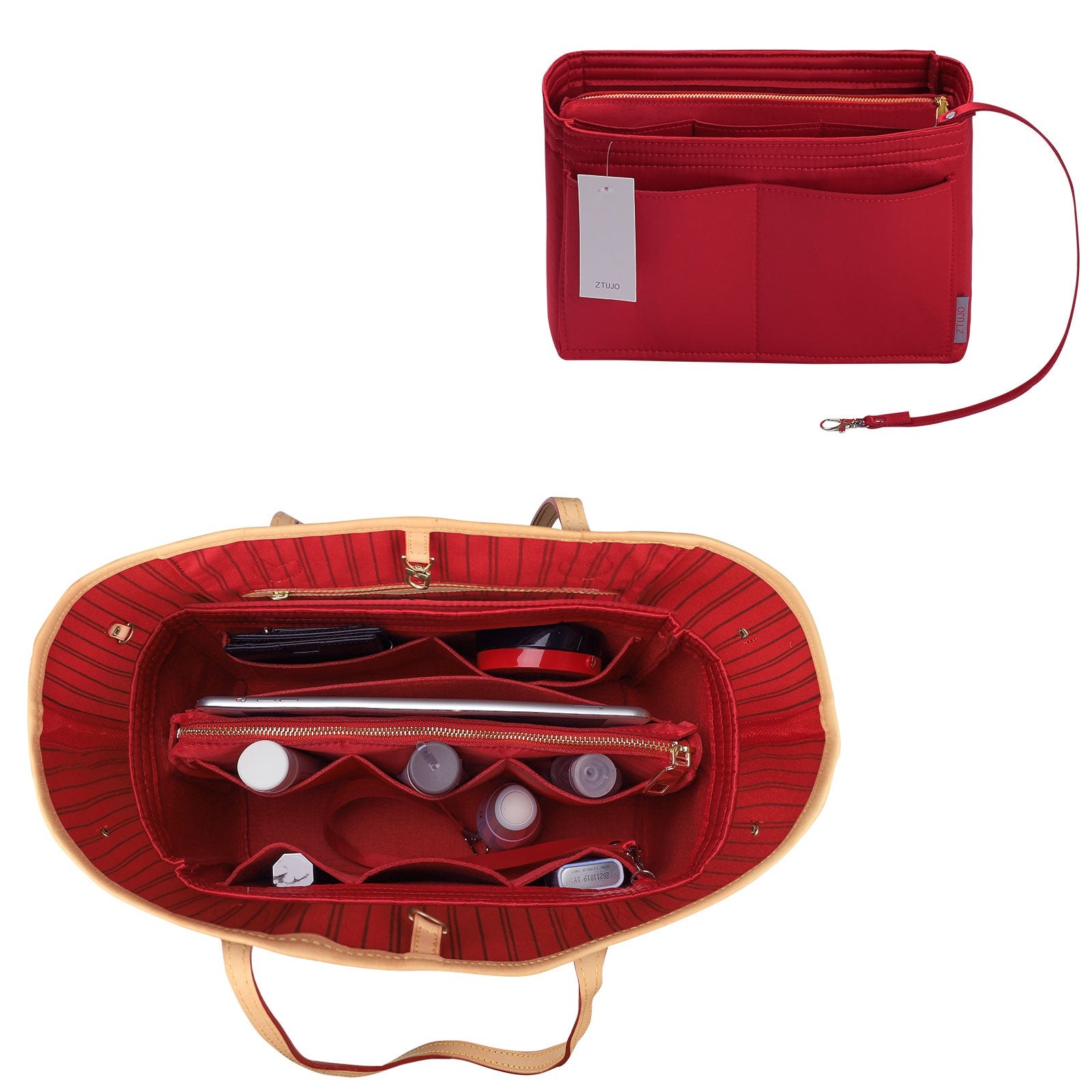 Taschenorganizer für LV Speedy Neverfull Tote – 6 Größen, Filz-Tascheneinsatz mit Reißverschluss product image 137