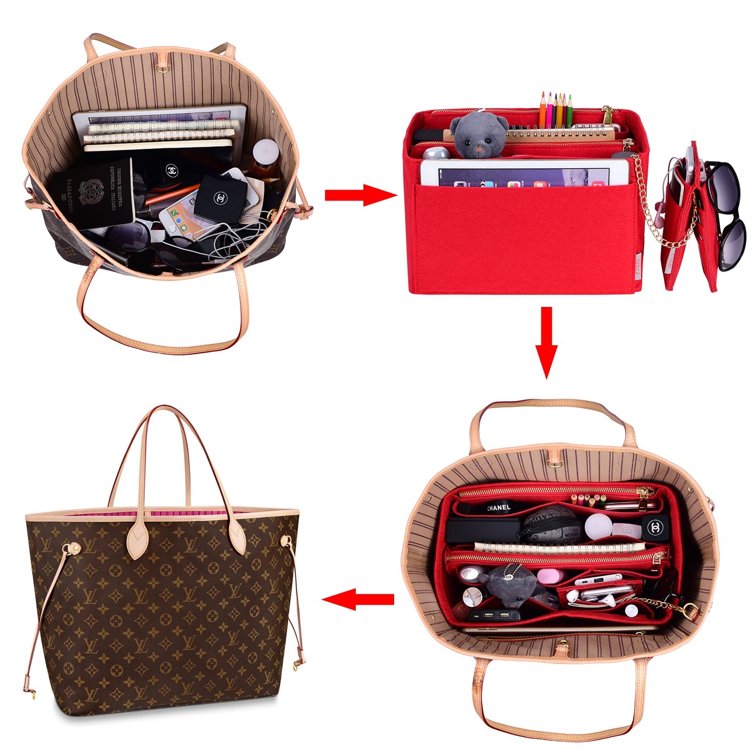 Taschenorganizer-Einlage für Designer-Handtaschen mit RFID-Schutzfach – Passt für LV Speedy, Neverfull & mehr product image 27