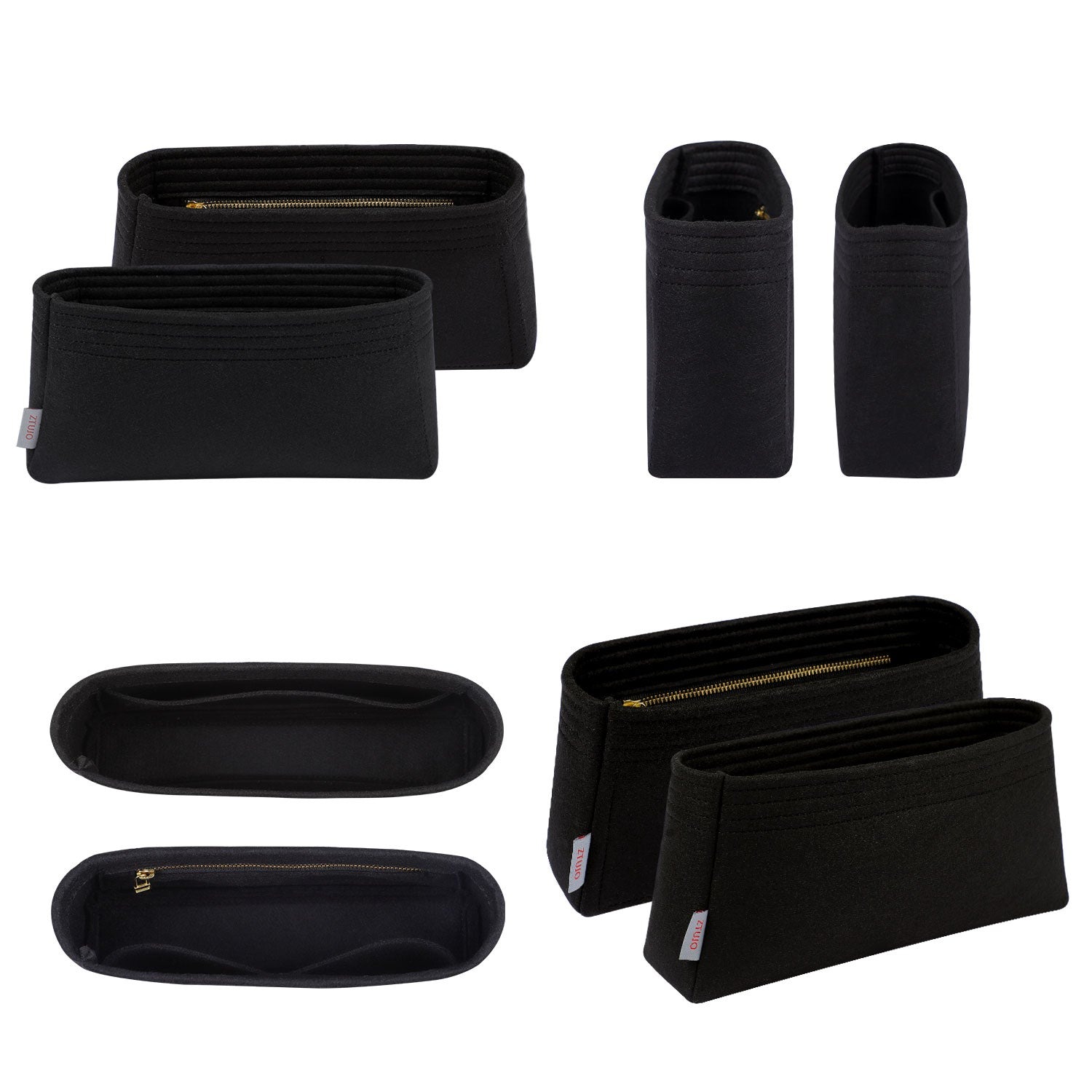 Taschen-Organizer für Fendi Peekaboo Essentially – Premium-Filzeinlage mit YKK-Reißverschlüssen detail image 1