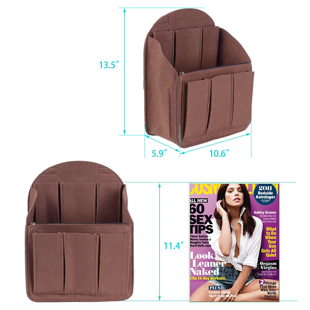 Filz-Organizer für Rucksäcke – Passend für runde und eckige Taschen, Beige/Grau/Kaffee/Schwarz product image 30