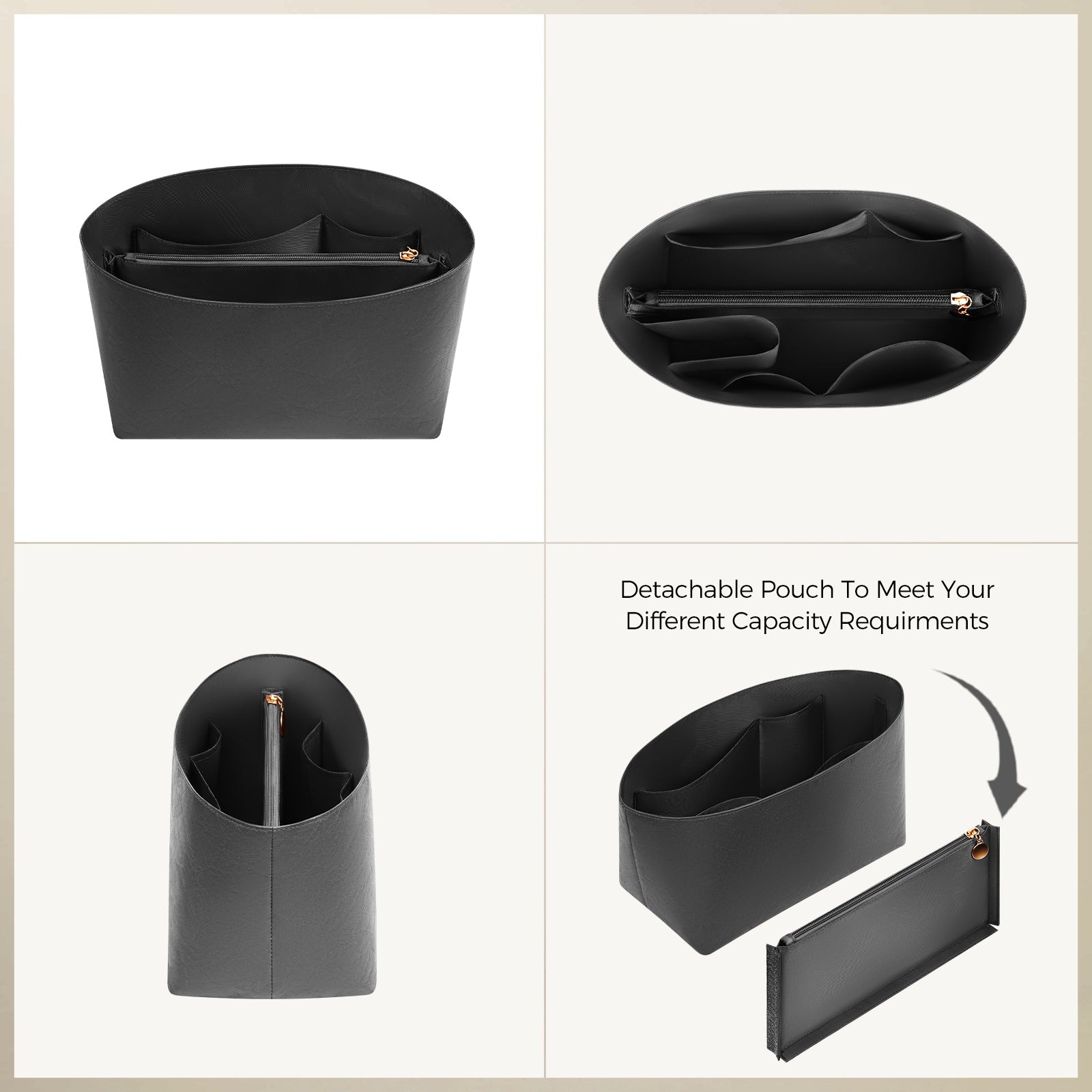 Einsatz für Handtaschen-Organizer für Longchamp Le Pliage – ultraleichtes, wasserabweisendes, umweltfreundliches DuPont-Papier, 6 Taschen product image 3