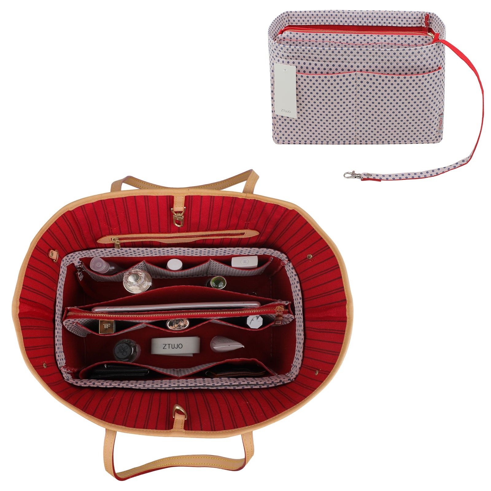 Taschenorganizer für LV Speedy Neverfull Tote – 6 Größen, Filz-Tascheneinsatz mit Reißverschluss product image 92