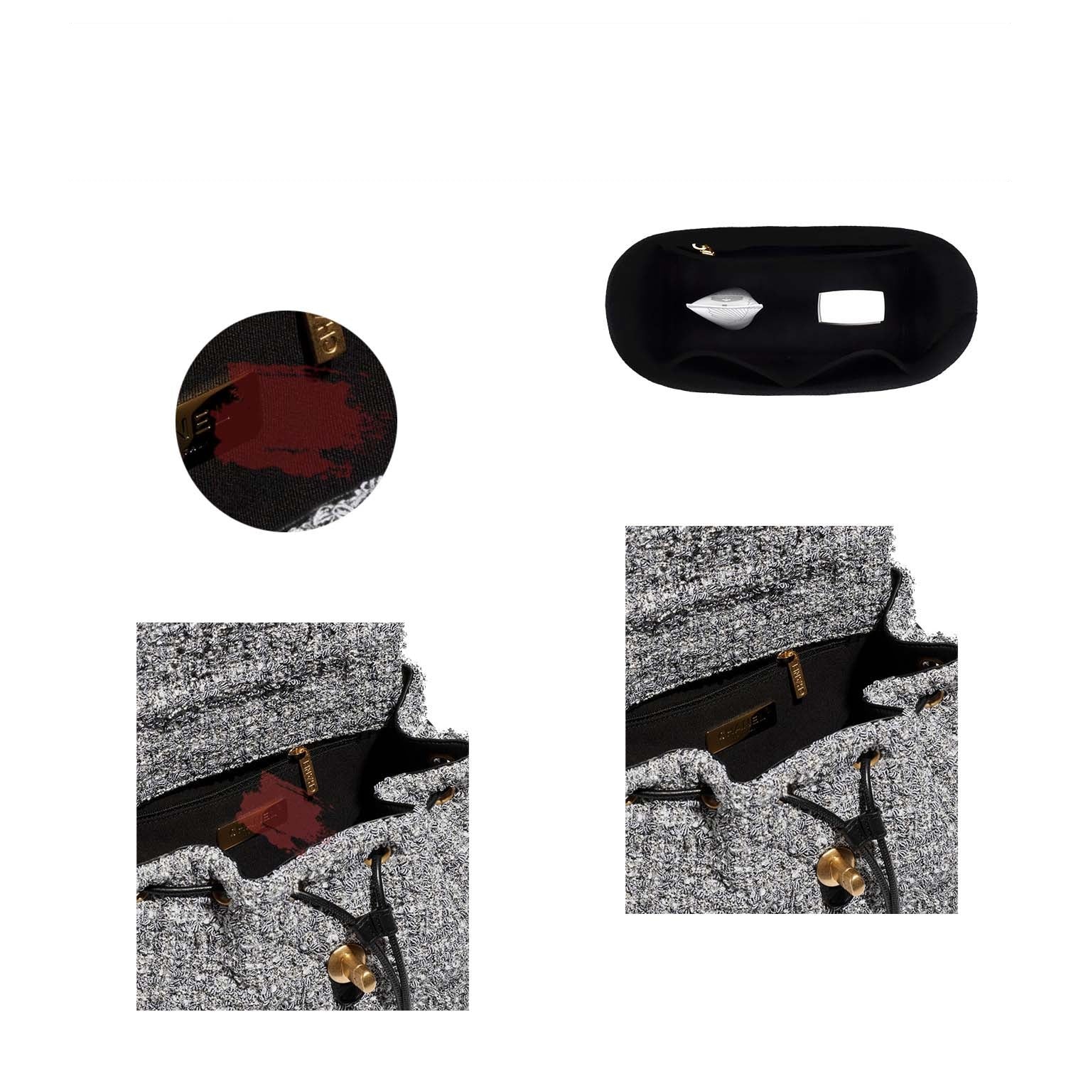 Premium Geldbörsen-Organizer für Chanel 19 Rucksack – 4 Fächer, YKK-Reißverschlüsse product image 4