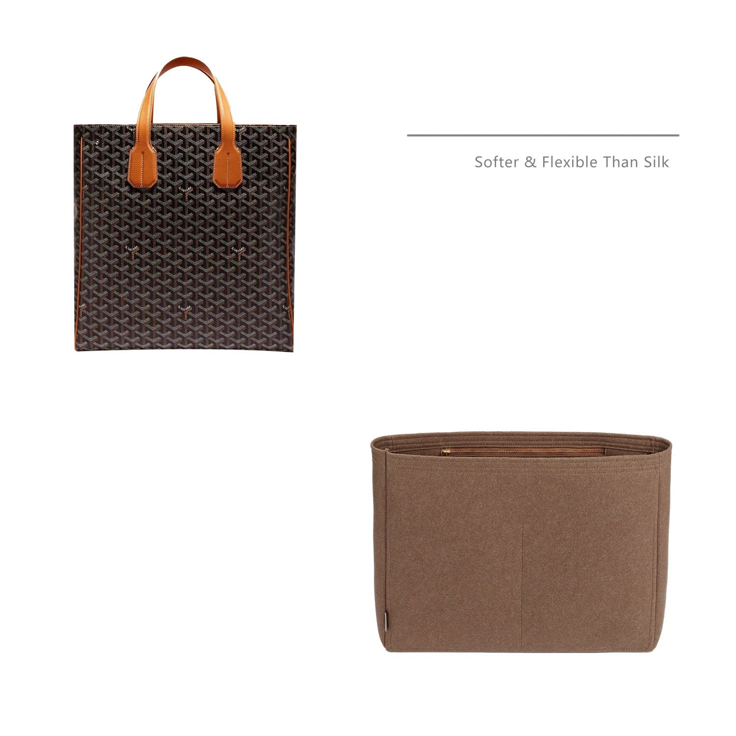 Premium Geldbörsen-Organizer für Goyard Voltaire – Hellbraun / Kundenspezifische Farbe