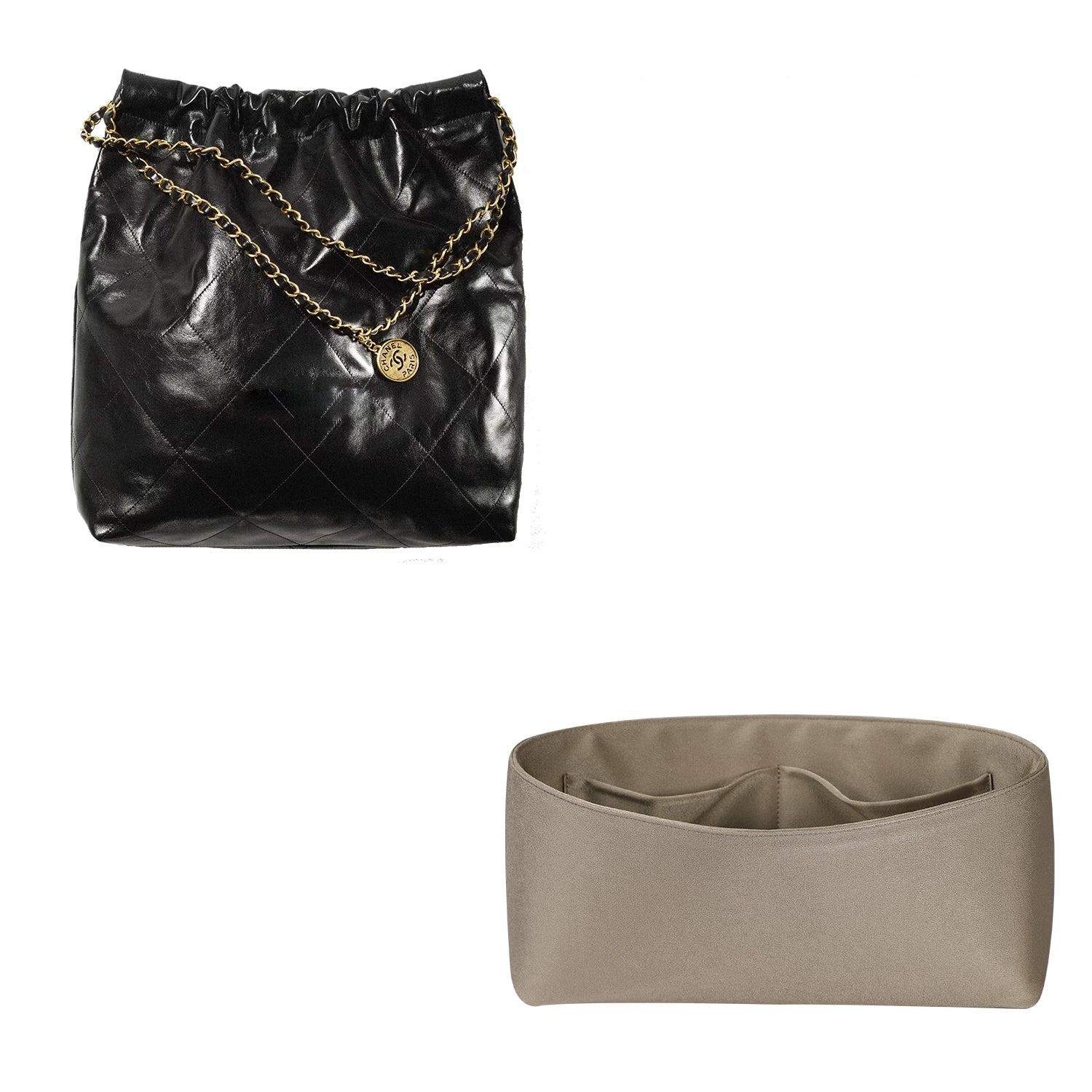 Taschenorganizer für Chanel 22 Small / Medium / Large – Seide und Satin, 4 Fächer