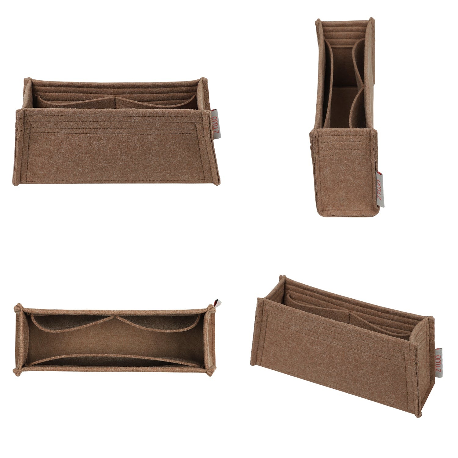 INNERBAG Taschenorganizer für Hermes Danse / Pochette / Kelly Mini II – 4 Fächer, Hellbraun, Schwarz, Maßanfertigung detail image 1