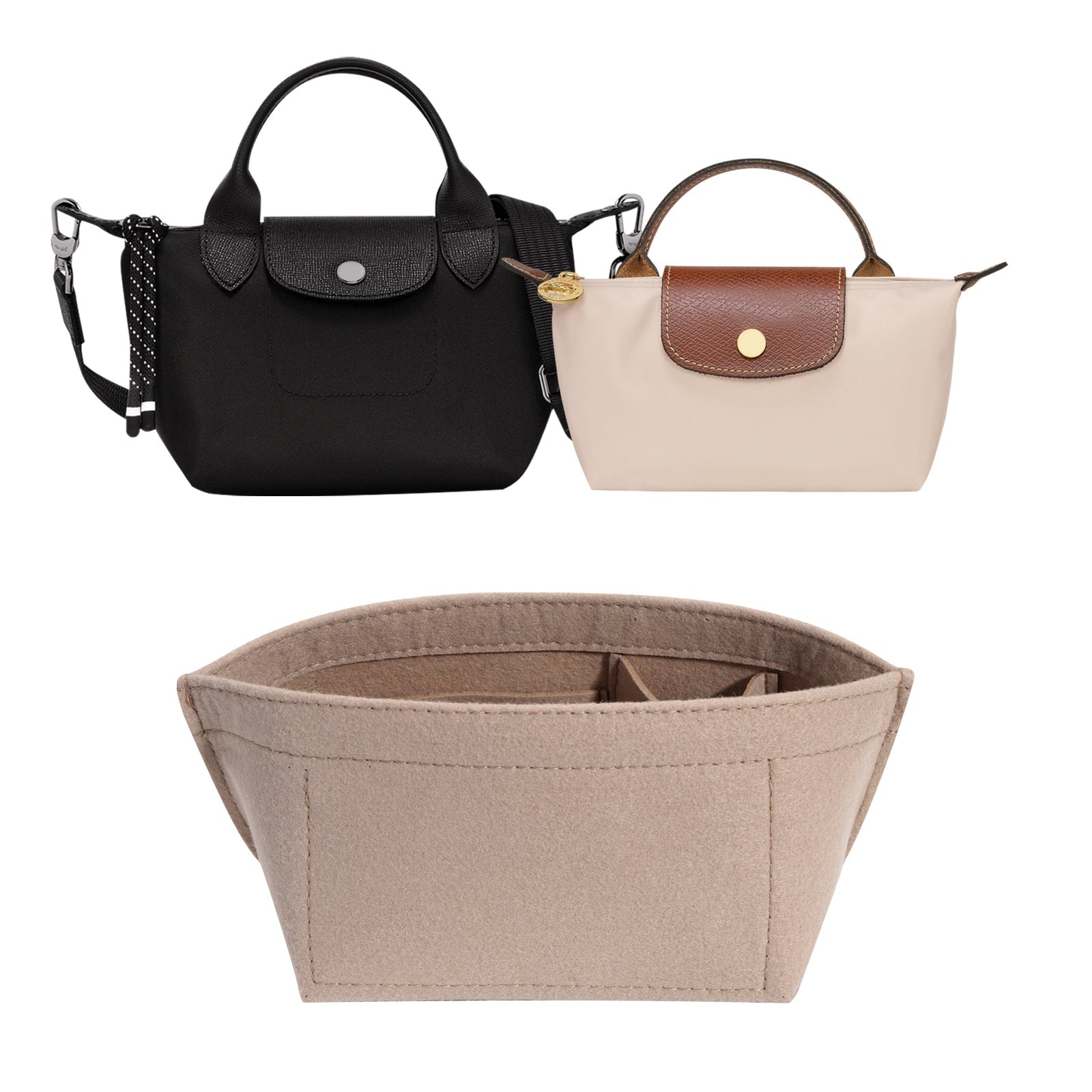 Taschenorganizer-Einlage für Longchamp Le Pliage Mini und Xtra XS Handtasche, Xtra XS Pouch product image 3