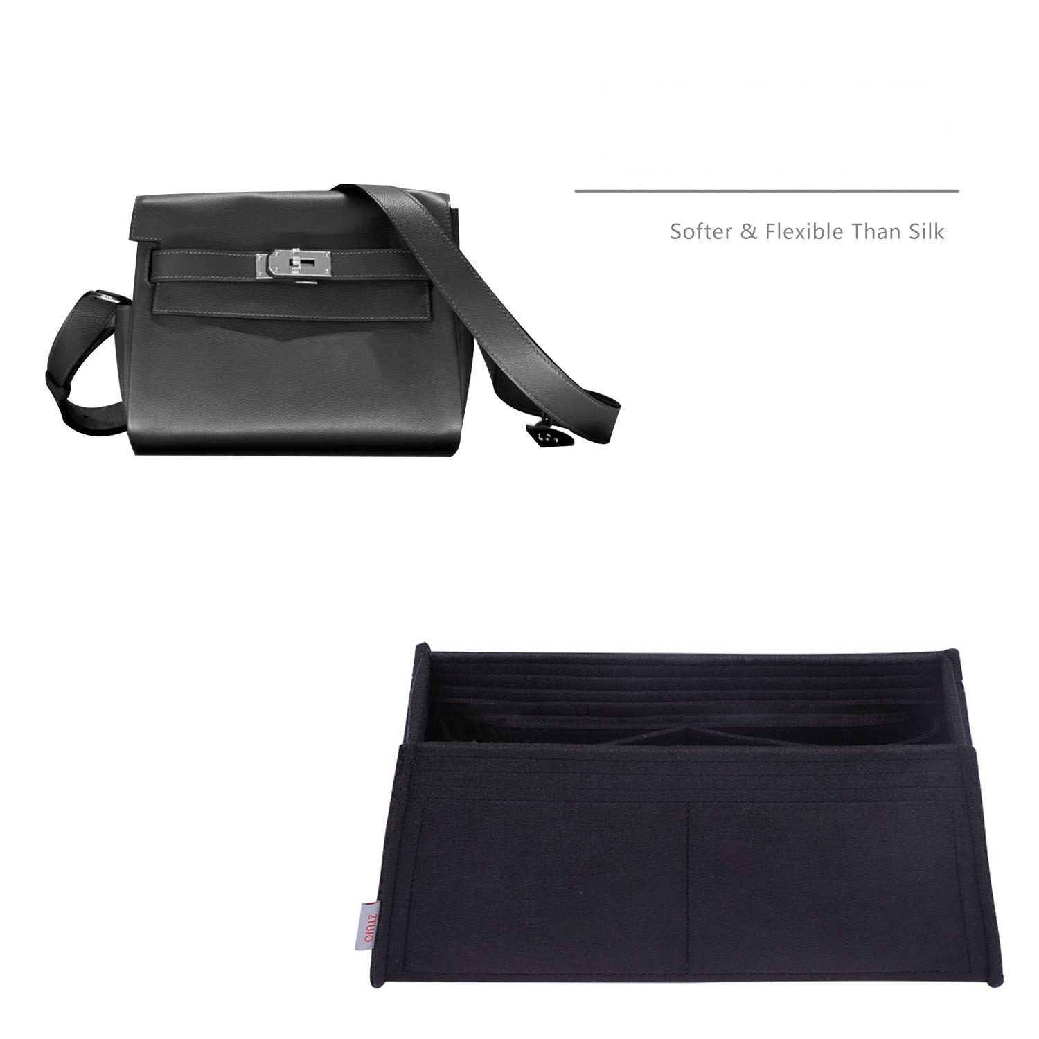 Premium Geldbörsen-Organizer für Hermes Kelly Messenger PM (25 cm) / GM (32 cm)