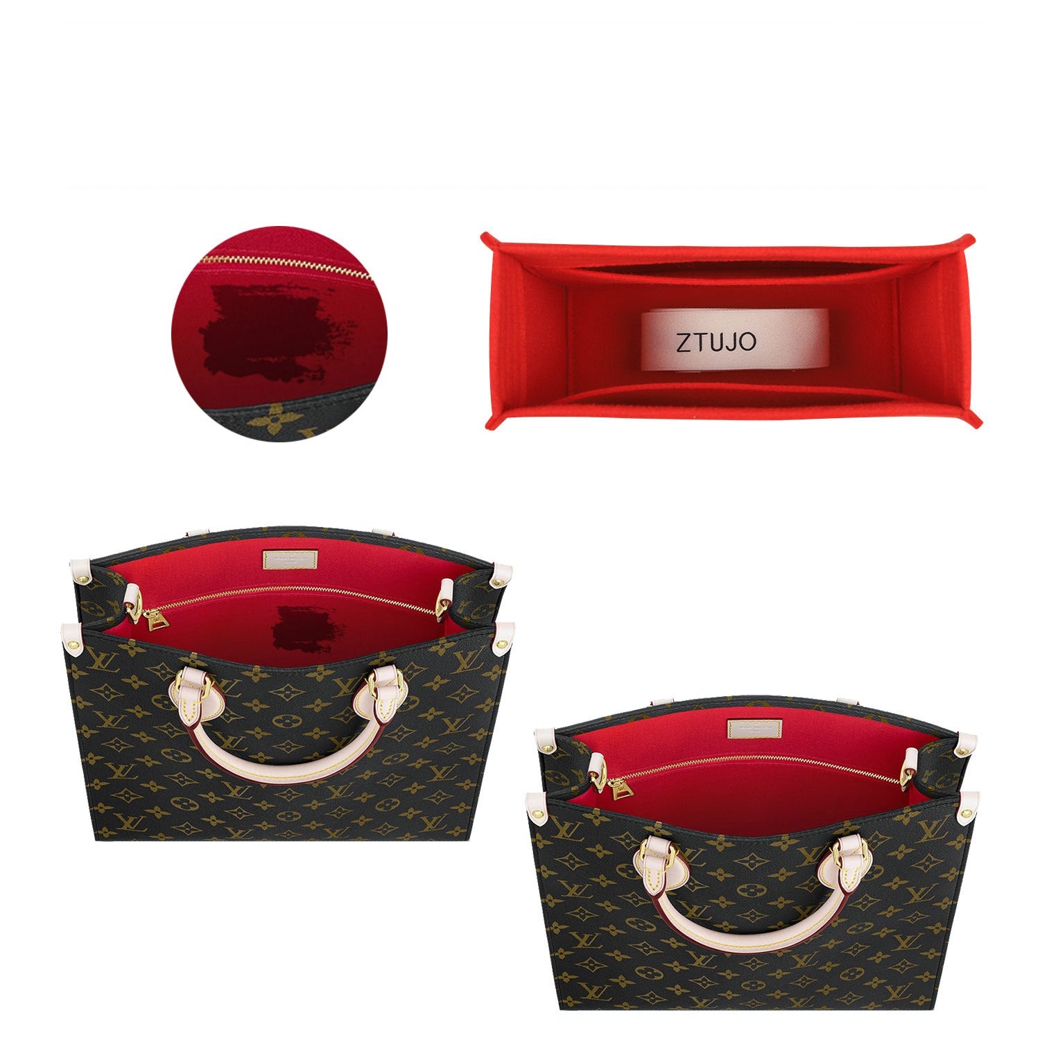 Handtaschen-Organizer für LV Petit Sac Plat, LV Sac Plat BB / PM – Premium-Filzeinlage product image 5