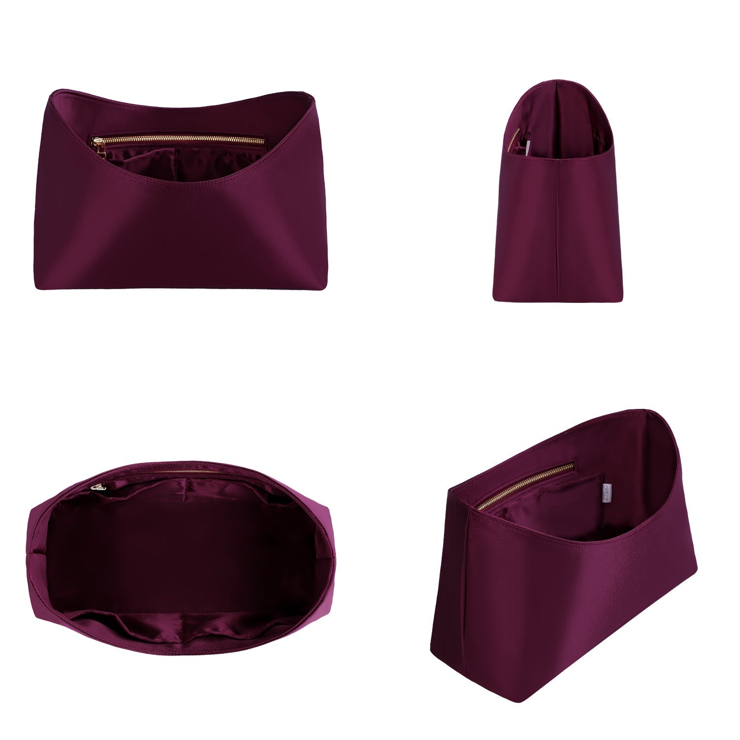 Taschenorganizer für LV Carryall BB / PM / MM – Seide & Satin, 5 Fächer, Weinrot / Individuell product image 4
