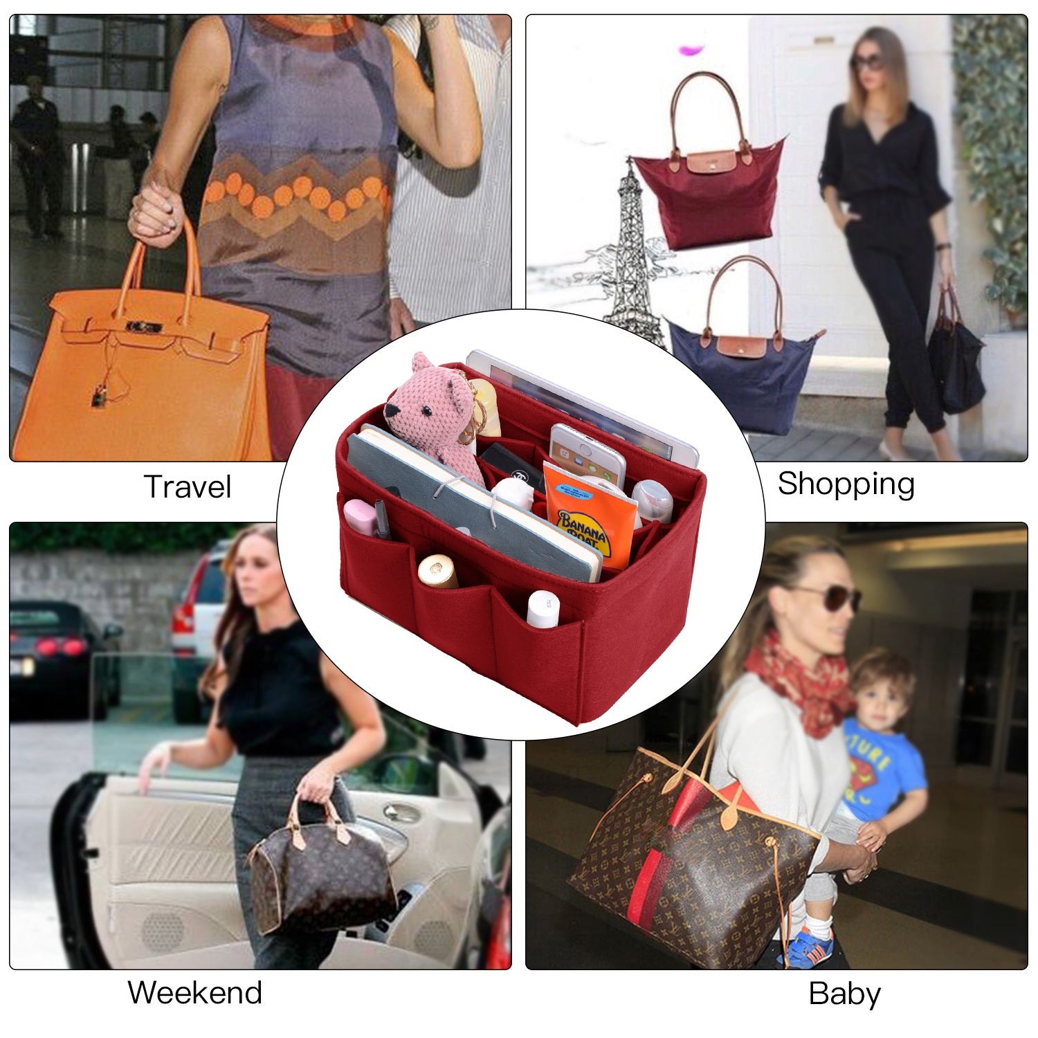 INNERBAG Taschenorganizer mit genähtem Boden für LV Speedy 35 und Neverfull MM – Groß product image 8