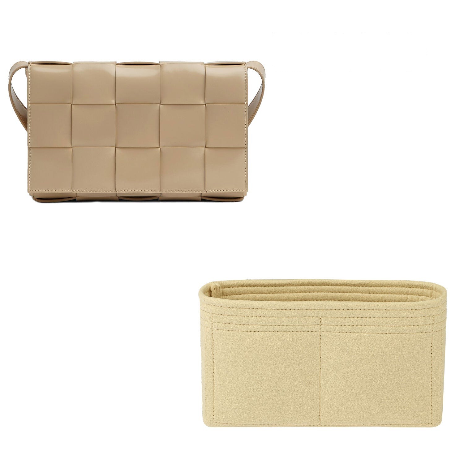 Organizer für Bottega Veneta BV Cassette – Premium-Filzeinlage, 2 Taschen