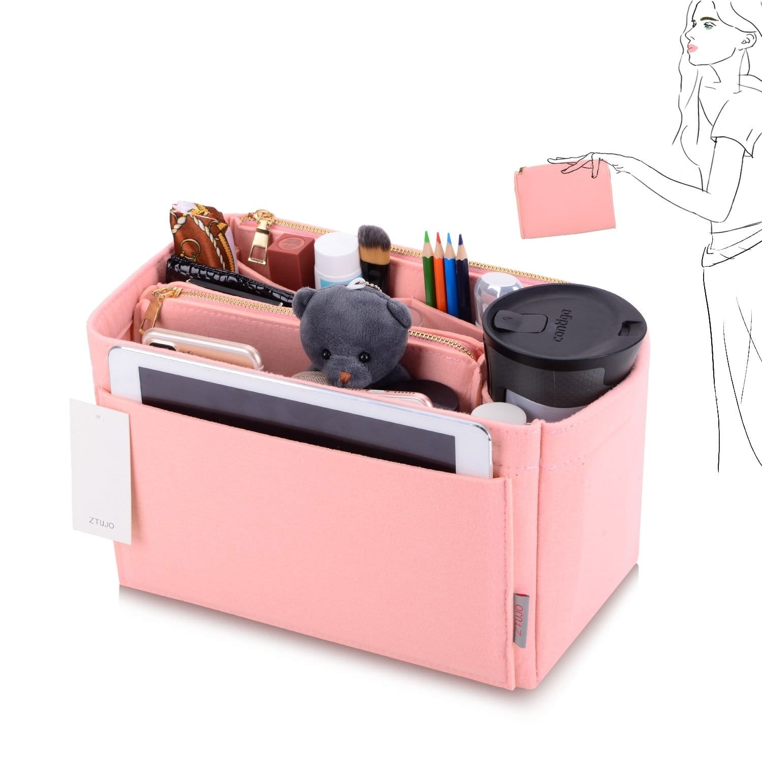 Organizer-Einlage für LV Speedy, Neverfull, Graceful, Tote – Filz-Taschenformer