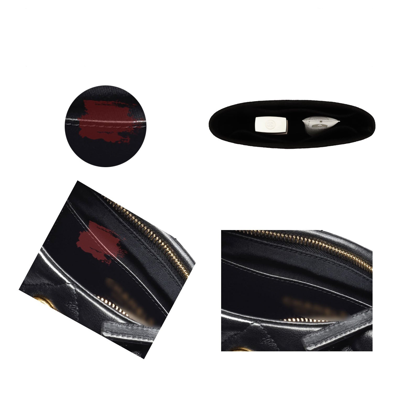Premium Geldbörsen-Organizer für die Chanel 22K Hobo Bag – weicher Filz, 3 Taschen detail image 3