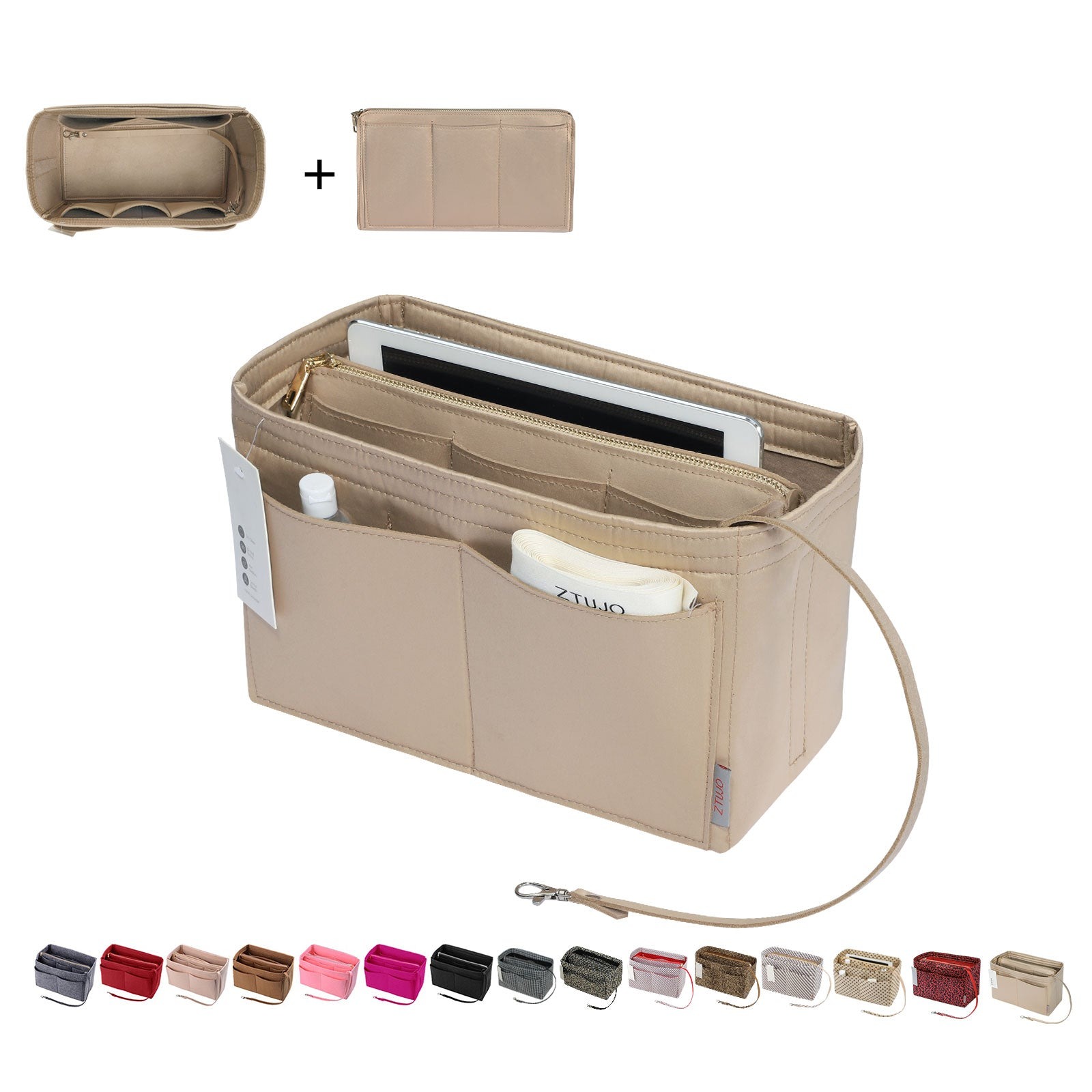 Taschenorganizer für LV Speedy Neverfull Tote – 6 Größen, Filz-Tascheneinsatz mit Reißverschluss product image 111