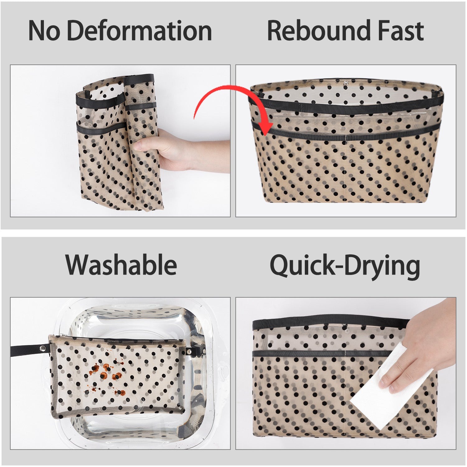 Handtaschen-Organizer-Einlage für Handtaschen – Mesh-Taschenorganizer mit Reißverschluss, passt für Speedy, Neverfull PM/MM, Le Pliage – Mittel, Groß, X-Groß product image 28