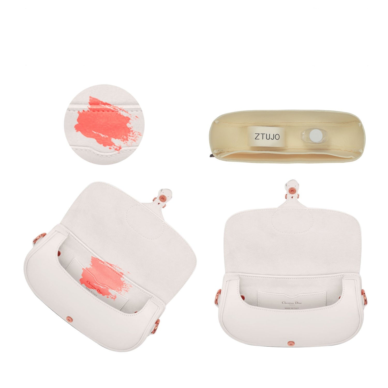 Premium Geldbörsen-Organizer für Dior Bobby East-West – 2 Fächer, weicher Filz product image 4