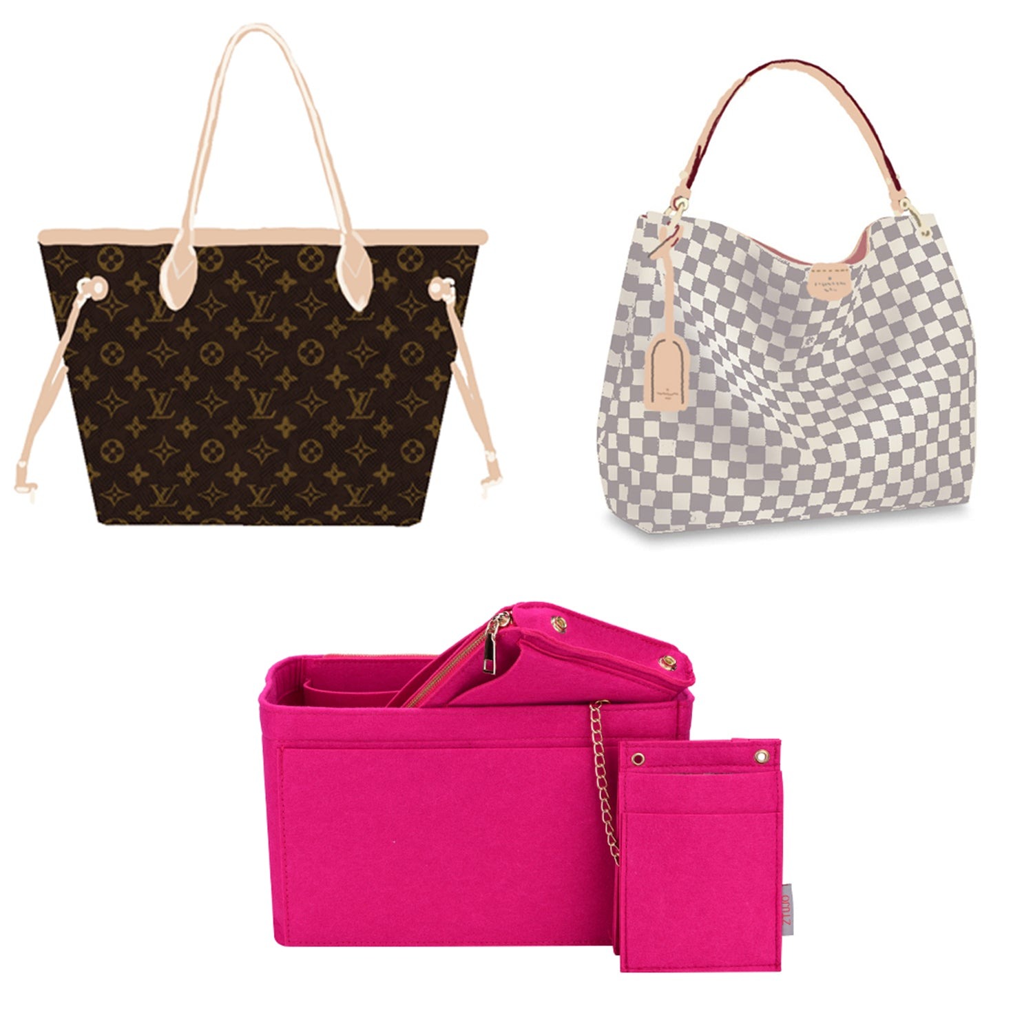 Taschenorganizer-Einlage für Designer-Handtaschen mit RFID-Schutzfach – Passt für LV Speedy, Neverfull & mehr product image 33