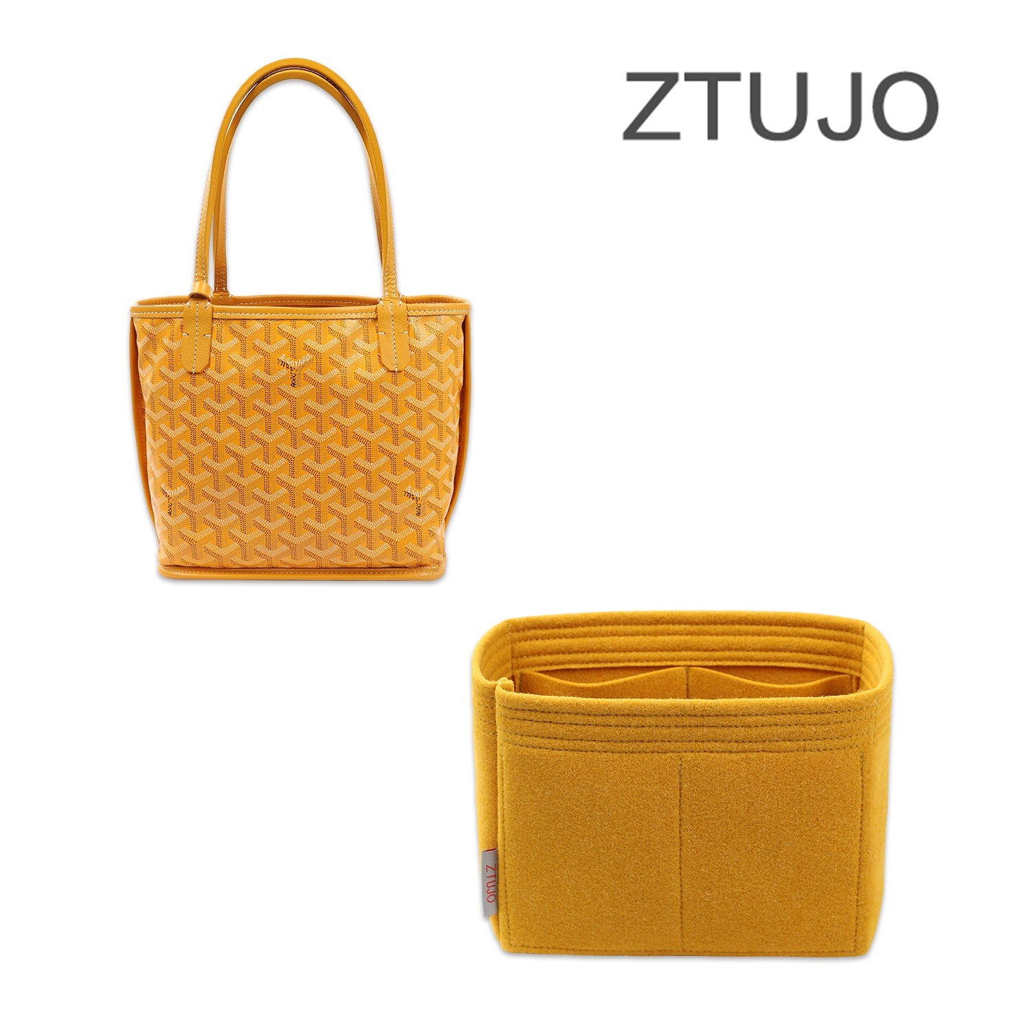Premium Handtaschen-Organizer für Goyard Anjou Mini / PM / GM – 6 Fächer, ultraweicher Filz