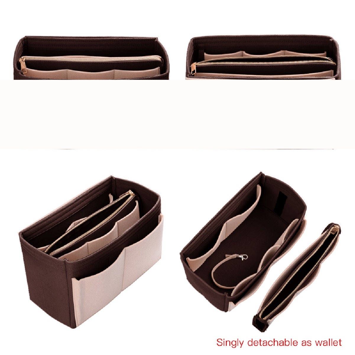Taschenorganizer für LV Speedy Neverfull Tote – 6 Größen, Filz-Tascheneinsatz mit Reißverschluss product image 46