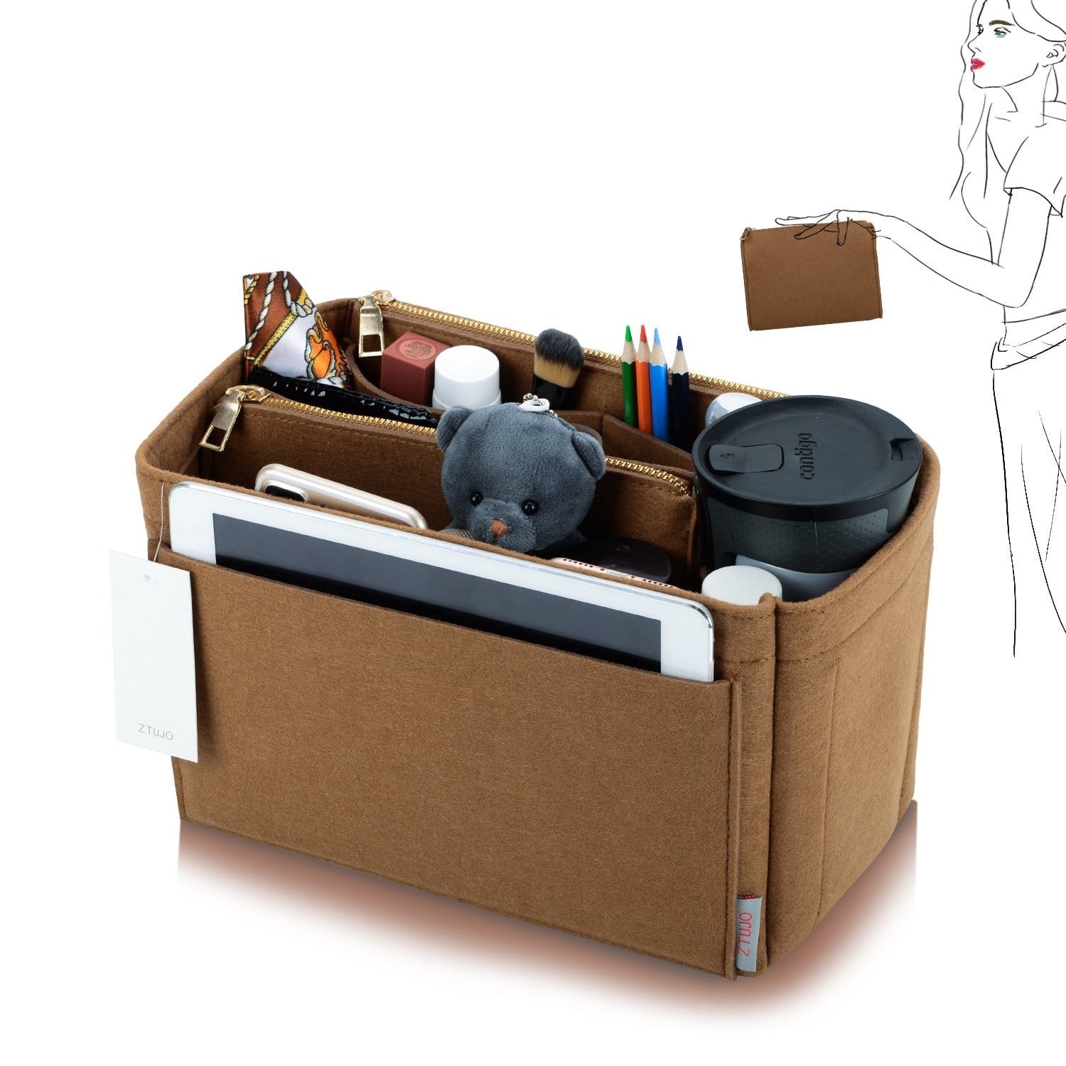 Organizer-Einlage für LV Speedy, Neverfull, Graceful, Tote – Filz-Taschenformer product image 30