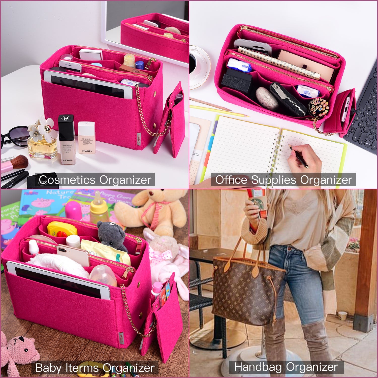 Taschenorganizer-Einlage für Designer-Handtaschen mit RFID-Schutzfach – Passt für LV Speedy, Neverfull & mehr product image 35