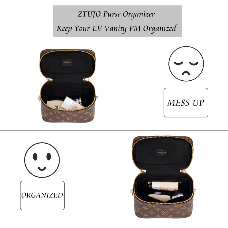 Einsatz für LV Vanity PM Passt perfekt! – 7-Fach-Einsatz aus Filz, YKK-Reißverschluss product image 3