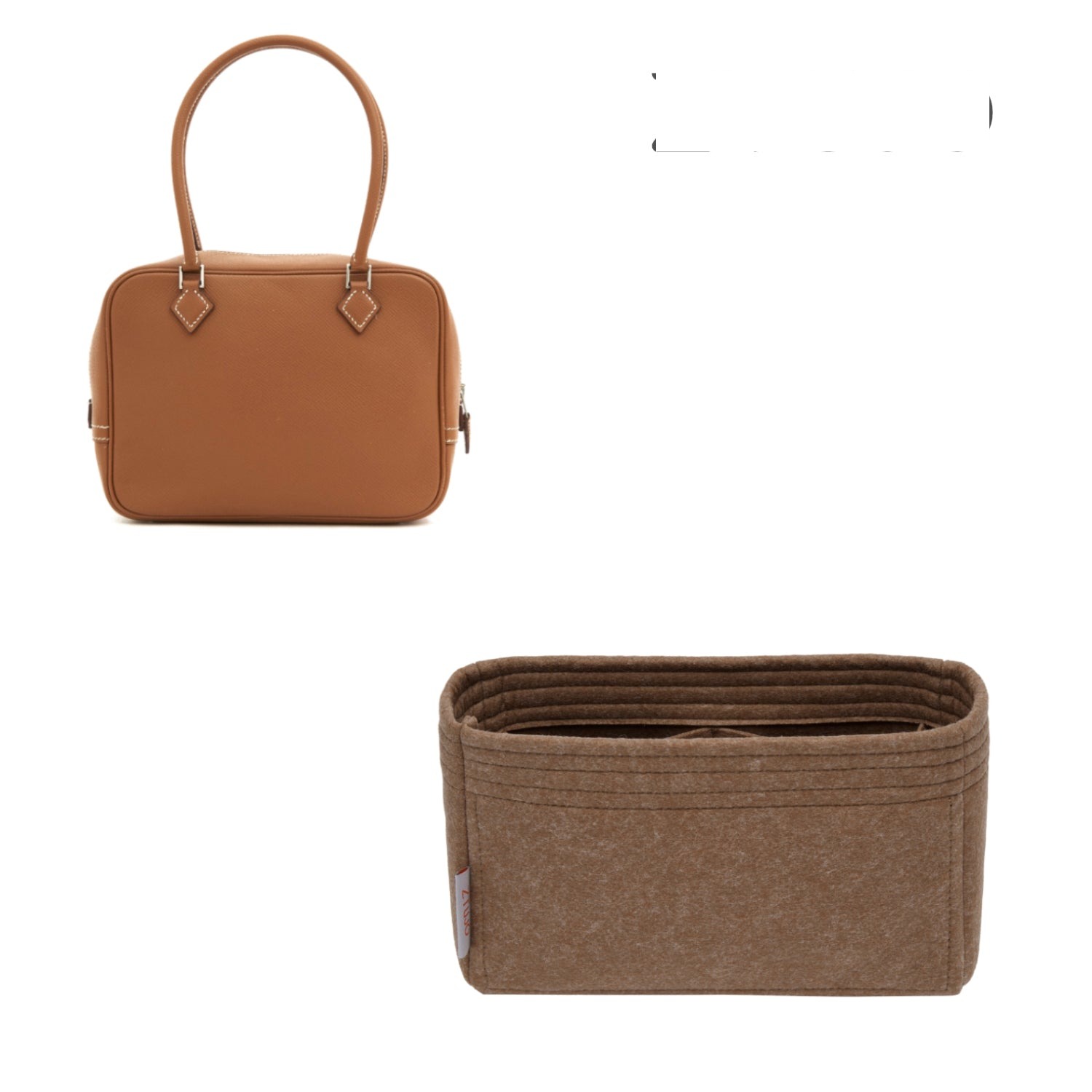 Premium Handtaschen-Organizer für Hermes Plume 20 – 3 Fächer, weicher Filz