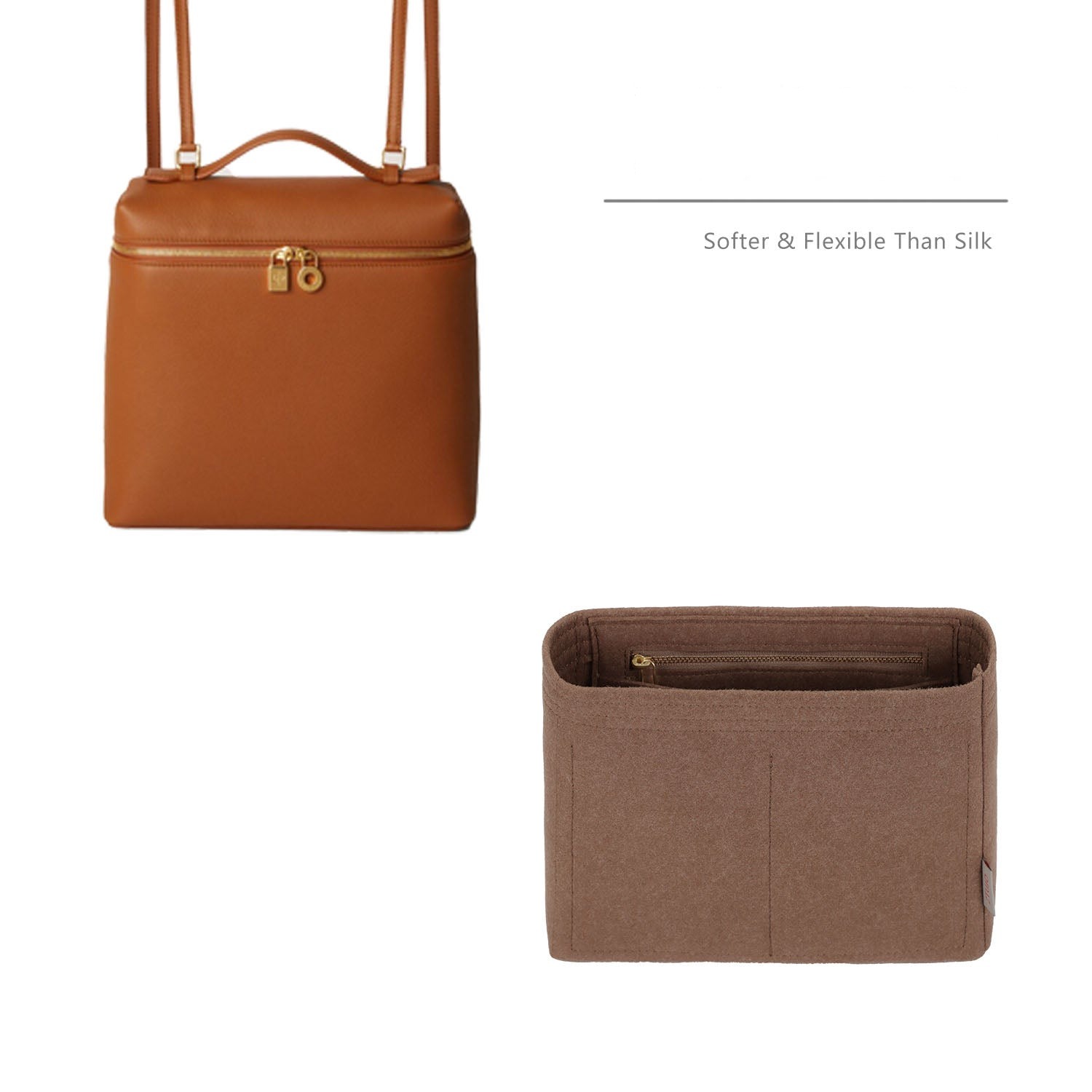 Taschenorganizer für Loro Piana Extra Pocket Rucksack L23.5 – Einsatz aus Filz mit 4 Fächern