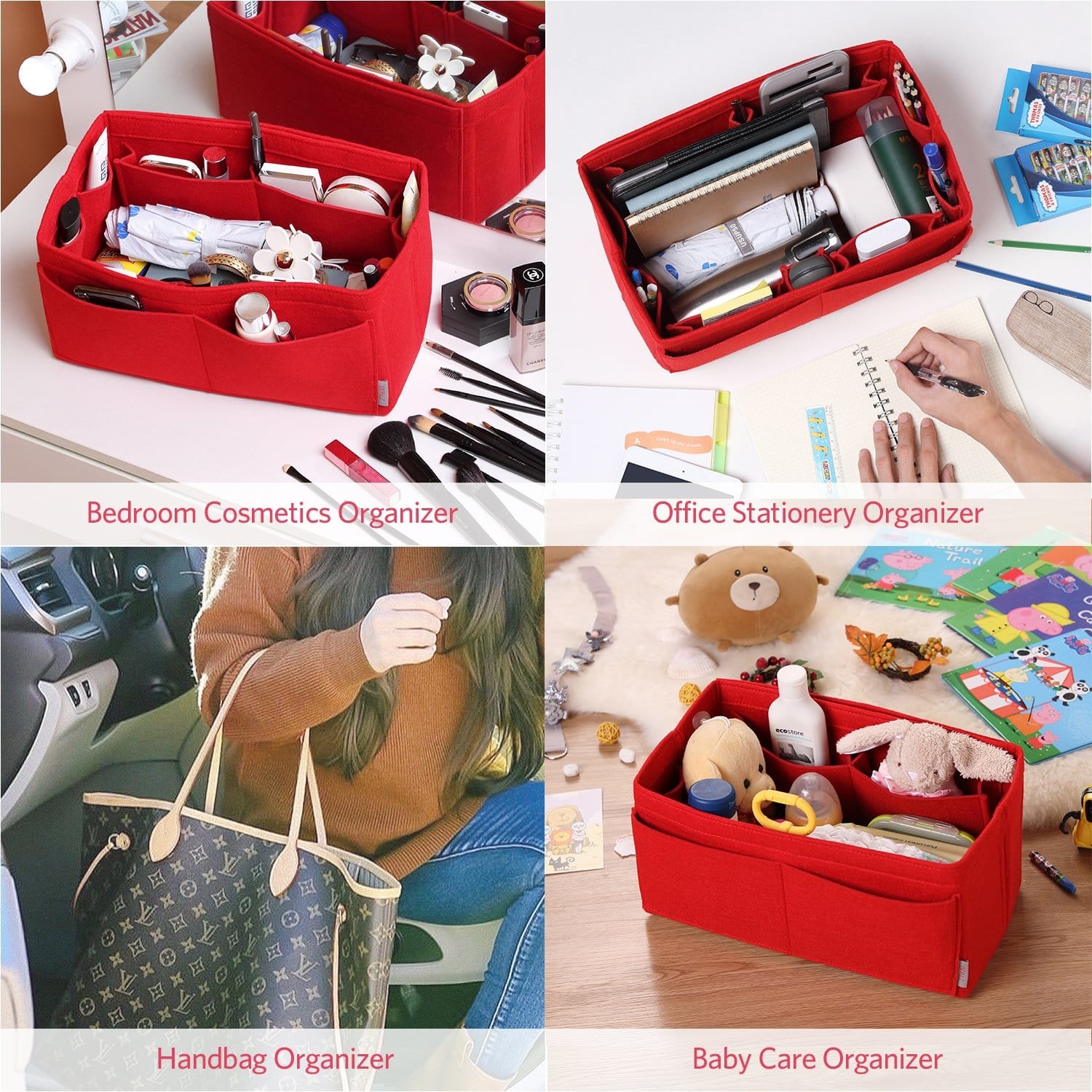 Filz Handtaschen-Organizer – Extra Large (passt für Speedy 40 / Neverfull GM) product image 77