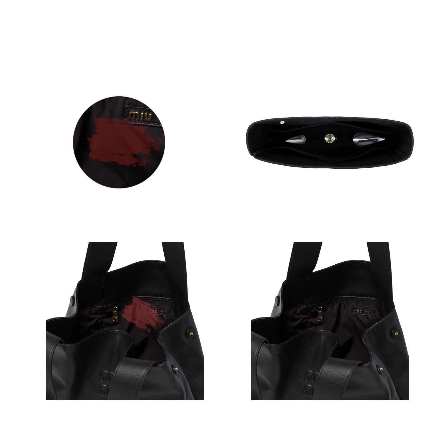INNERBAG Geldbörsen-Organizer für Miu Miu Leder-Hobo-Bag – 5 Fächer, YKK-Reißverschluss, individuelle Farbe product image 4