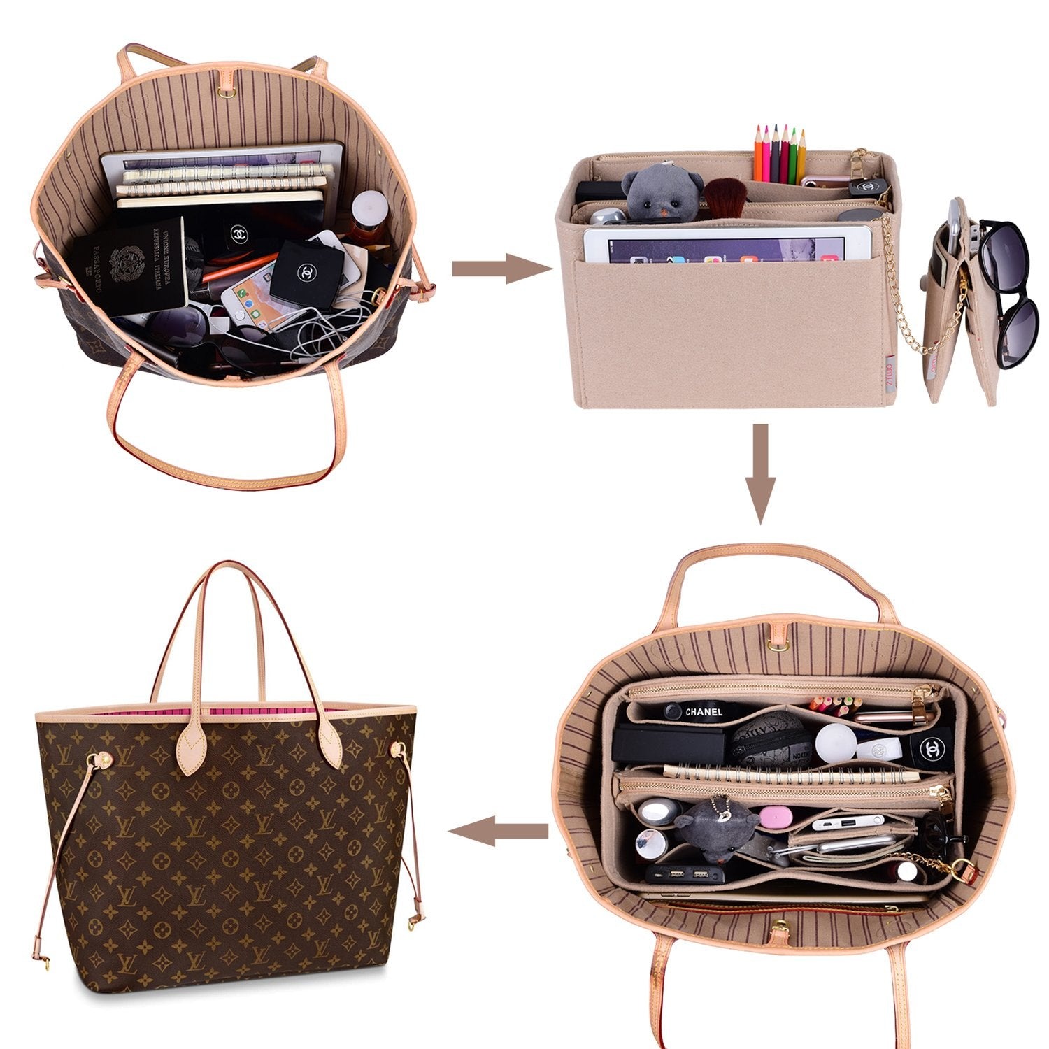Taschenorganizer-Einlage für Designer-Handtaschen mit RFID-Schutzfach – Passt für LV Speedy, Neverfull & mehr product image 13
